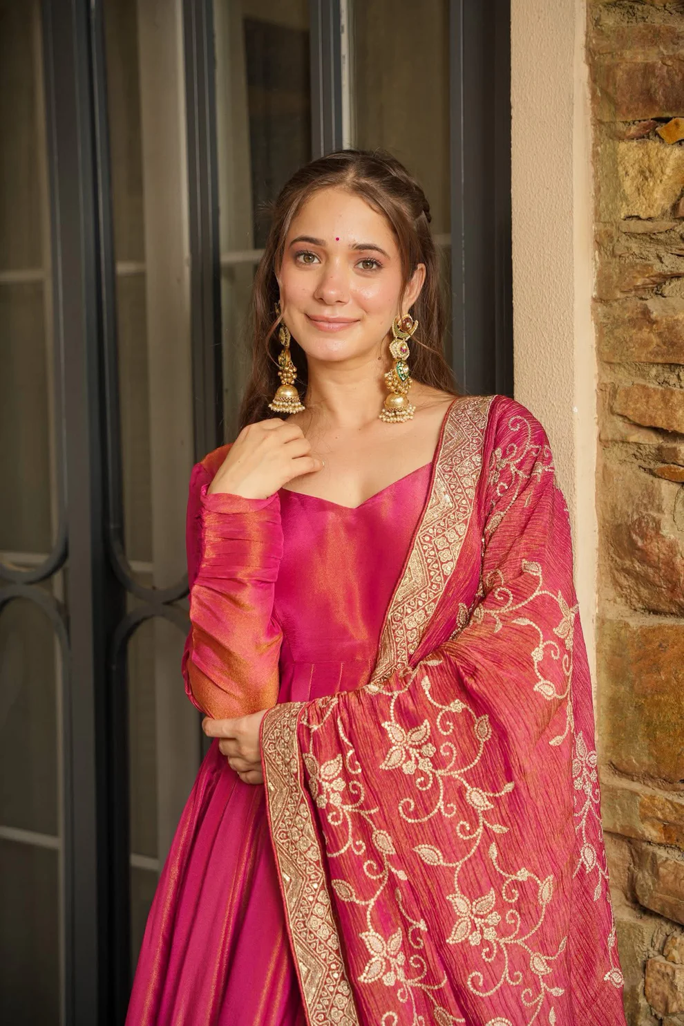 Sindoora Cosmos Embroidered Gown