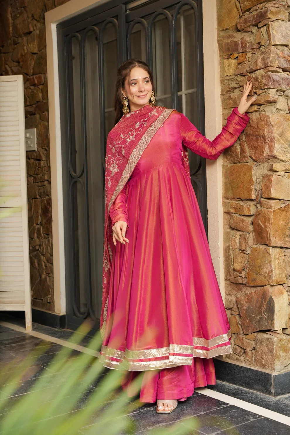 Sindoora Cosmos Embroidered Gown