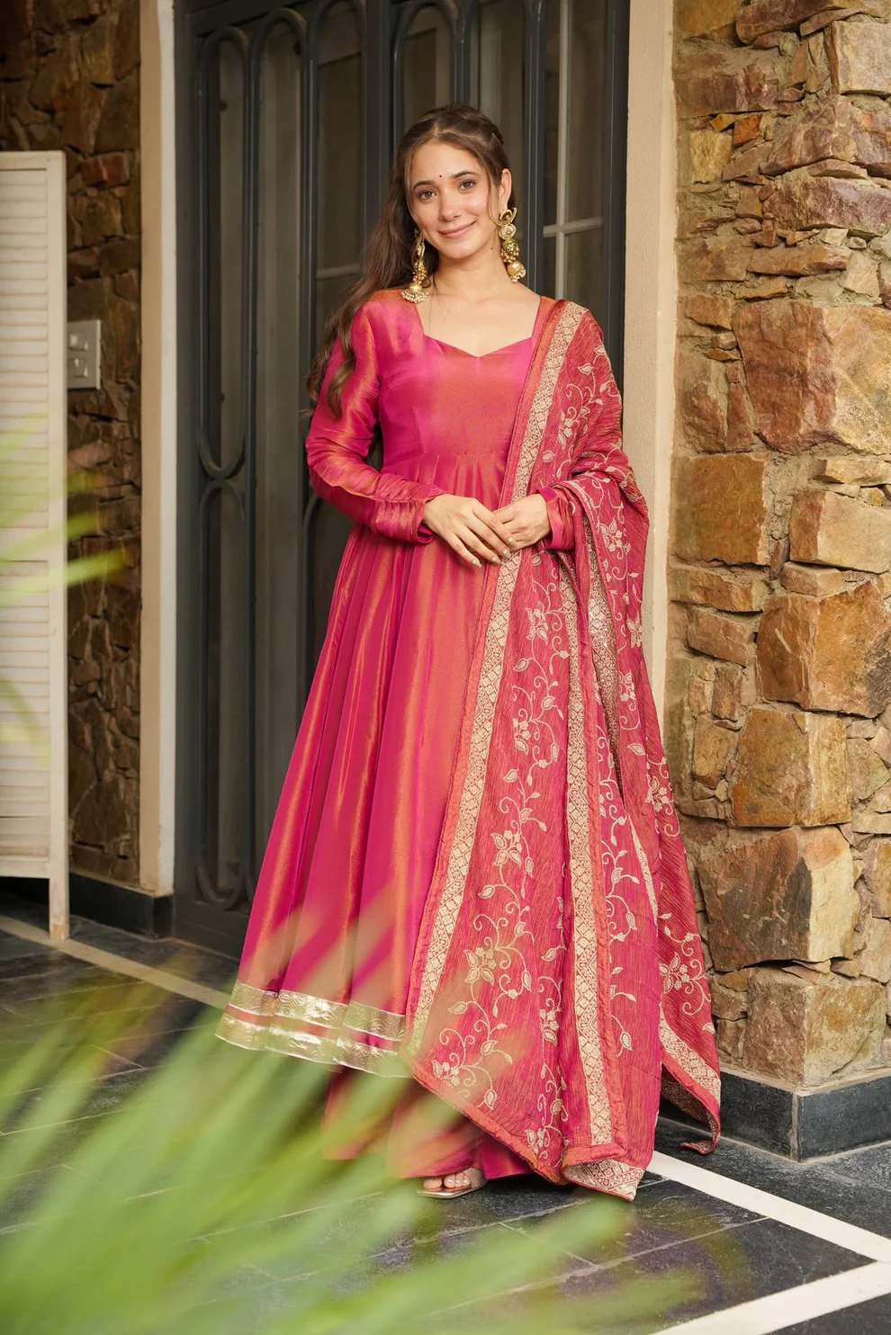 Sindoora Cosmos Embroidered Gown