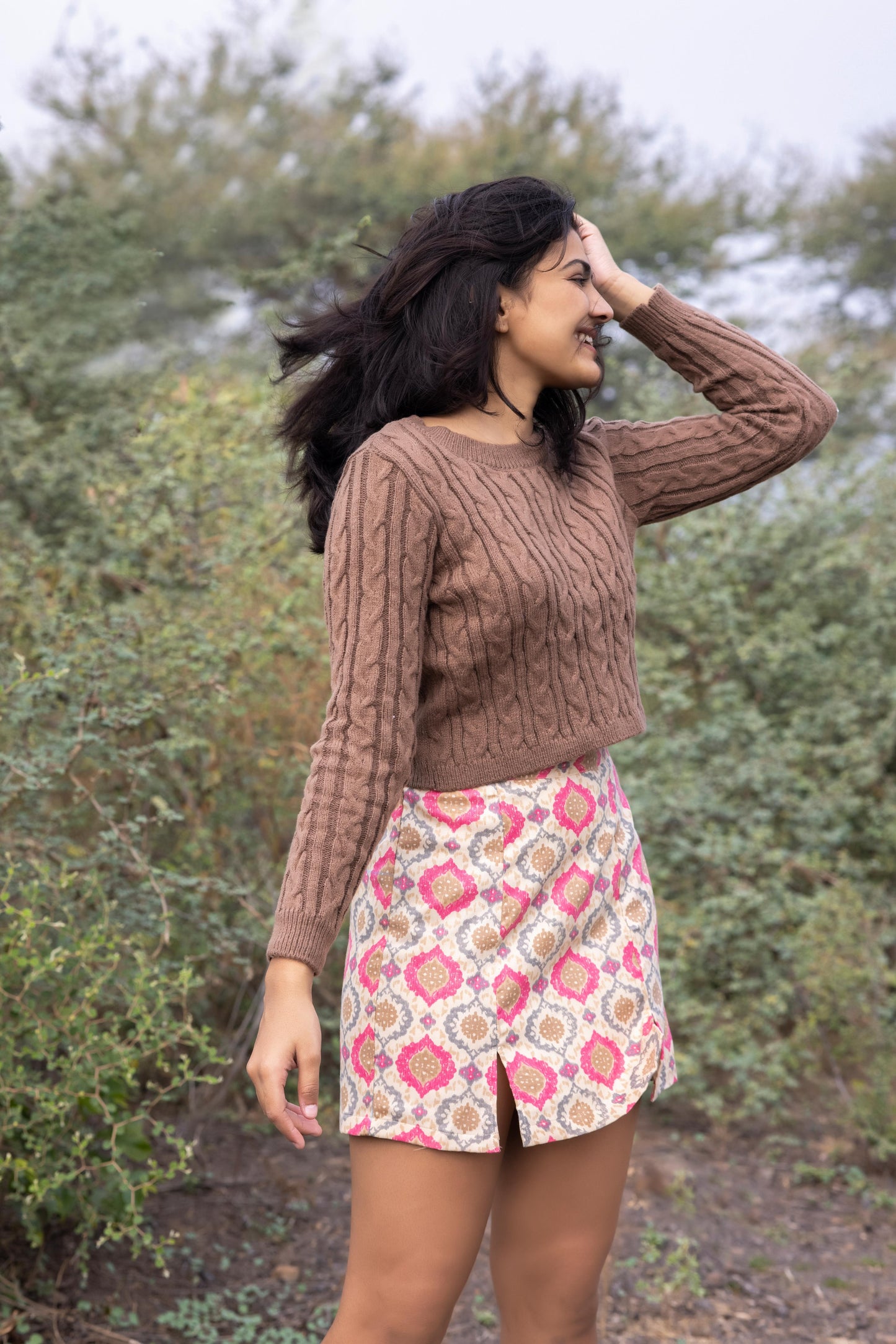 Brown Cropped Pull Over
