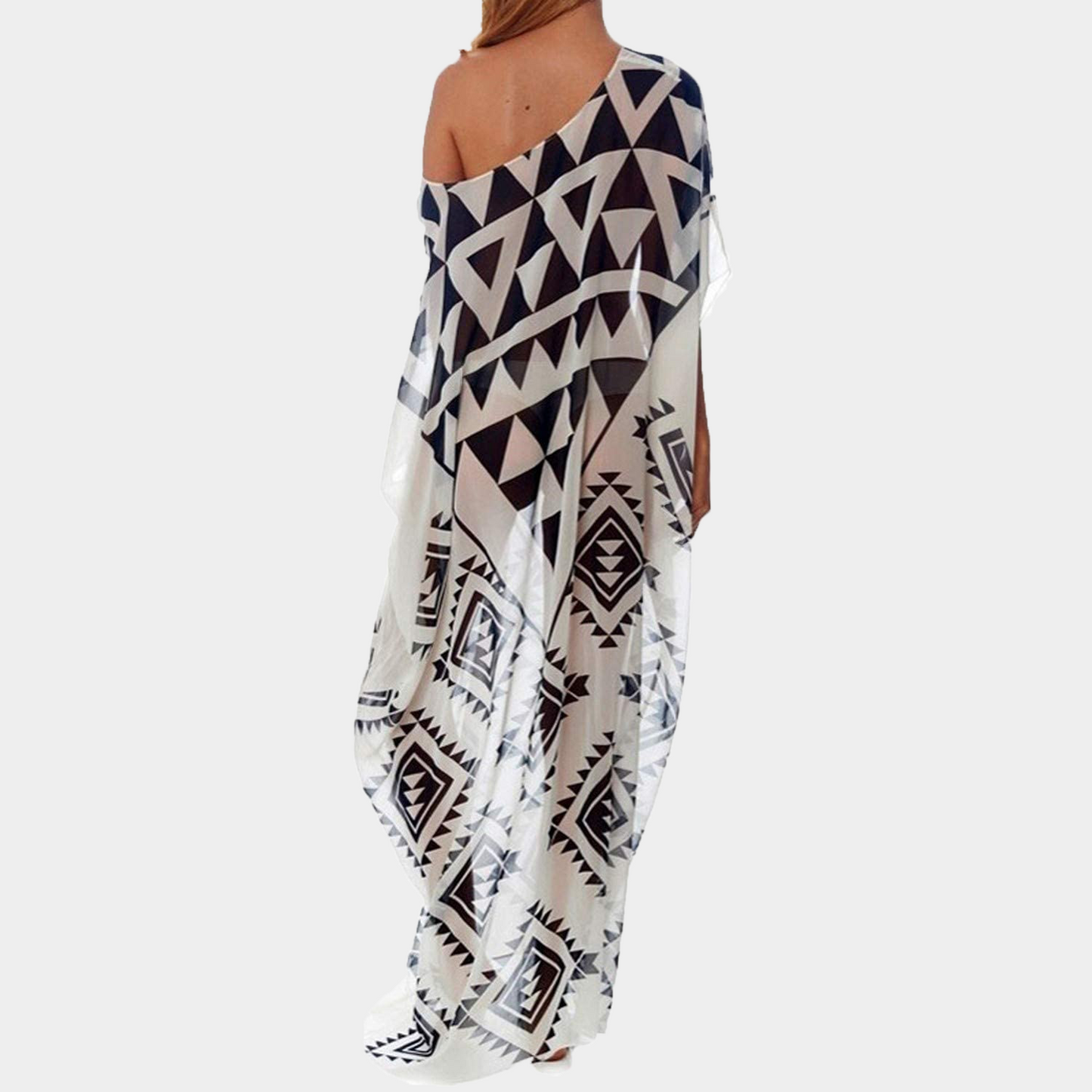 Georgette Geometric Print Kaftan Dress