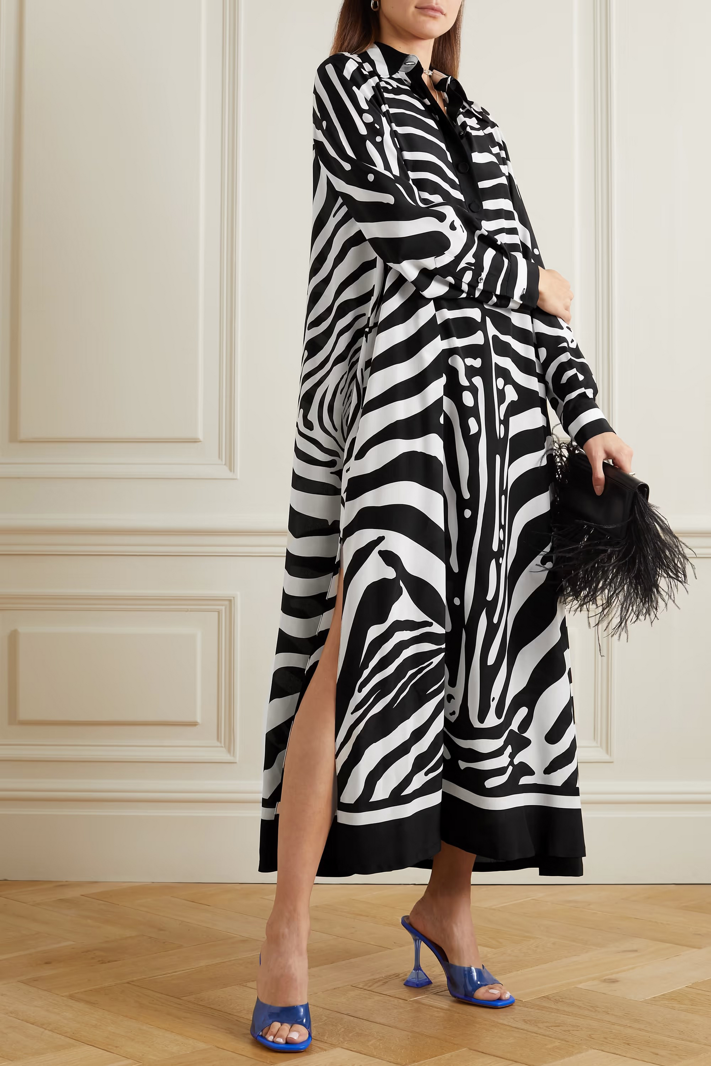 Zebra Print Shirt Dress