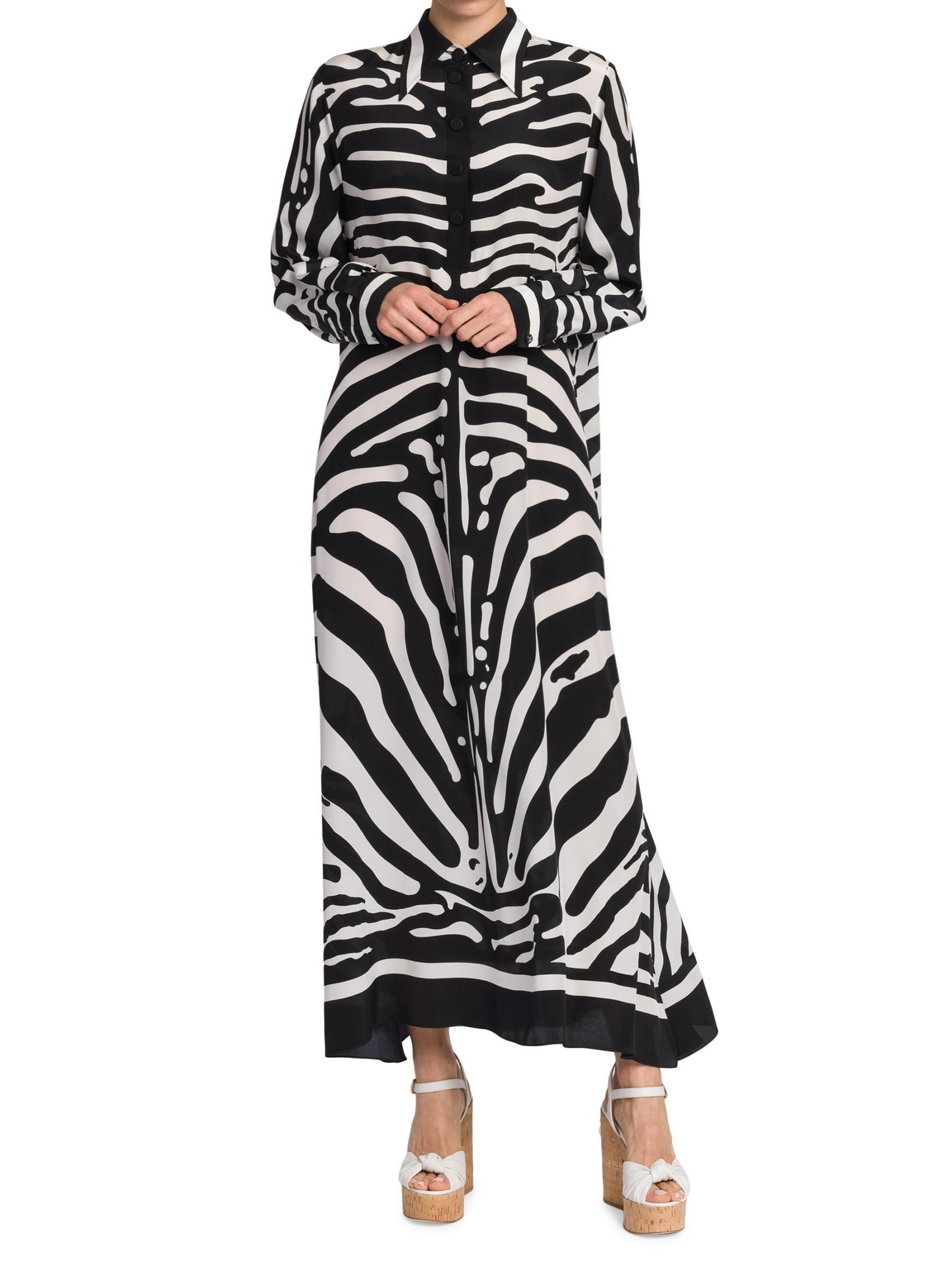 Zebra Print Shirt Dress