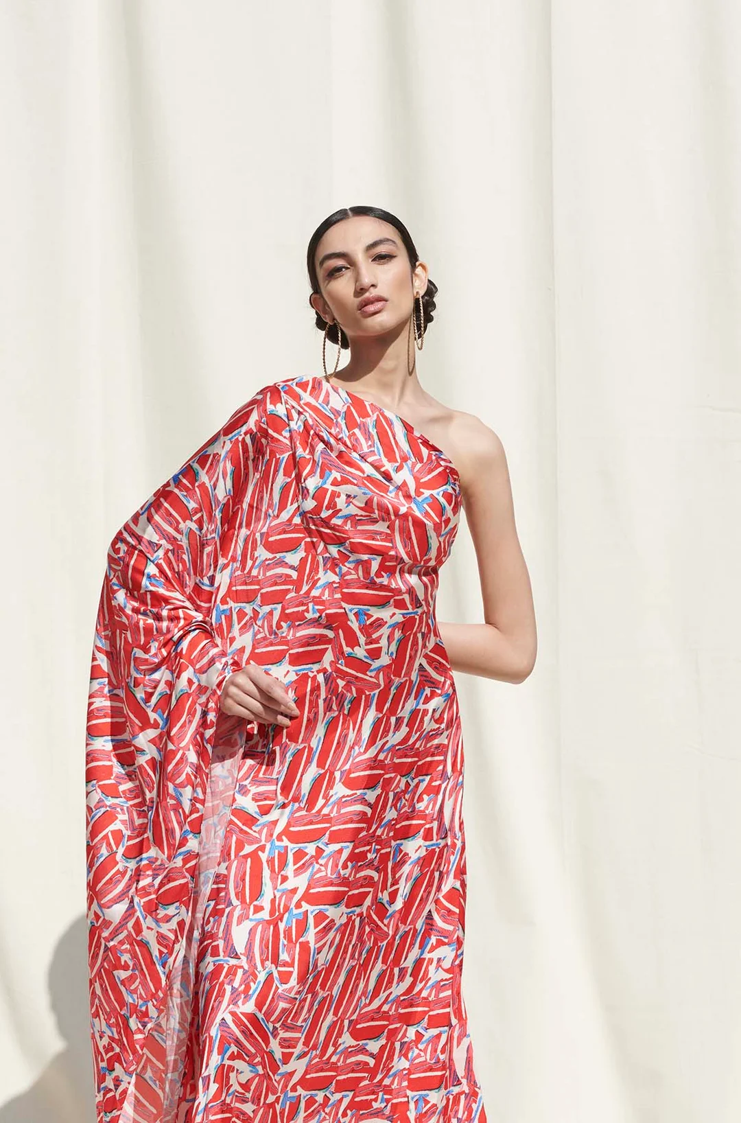 One Shoulder Kaftan Dress