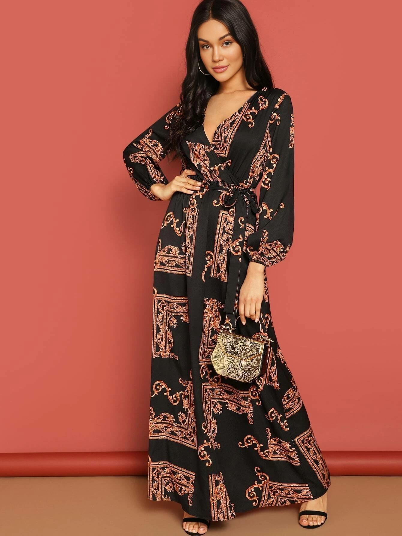 Linen Abstract Printed Maxi Dress (2 Shades)