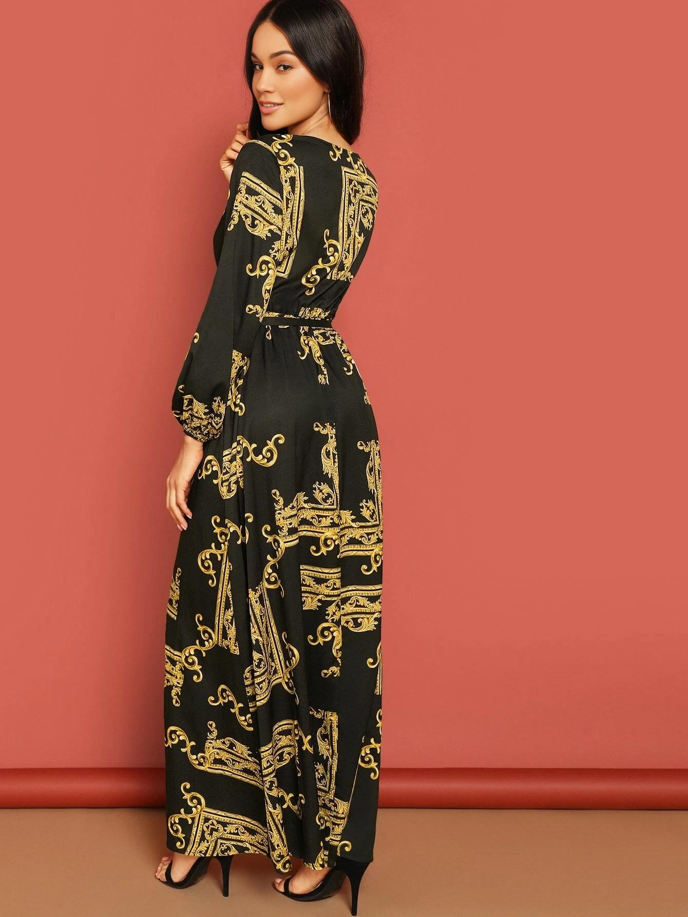 Linen Abstract Printed Maxi Dress (2 Shades)