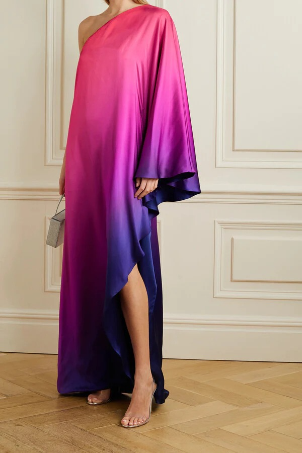 Ombre One Shoulder Part Dress