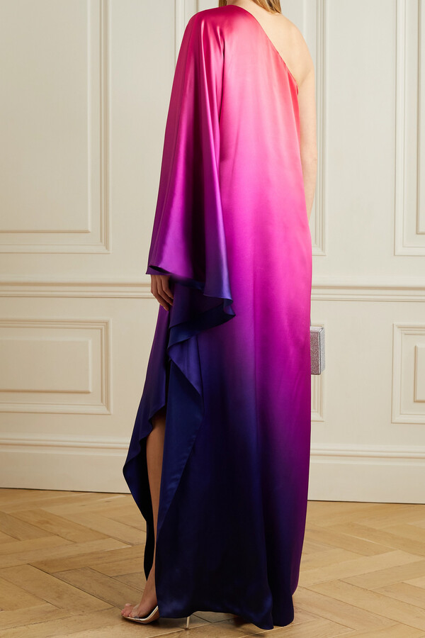 Ombre One Shoulder Part Dress