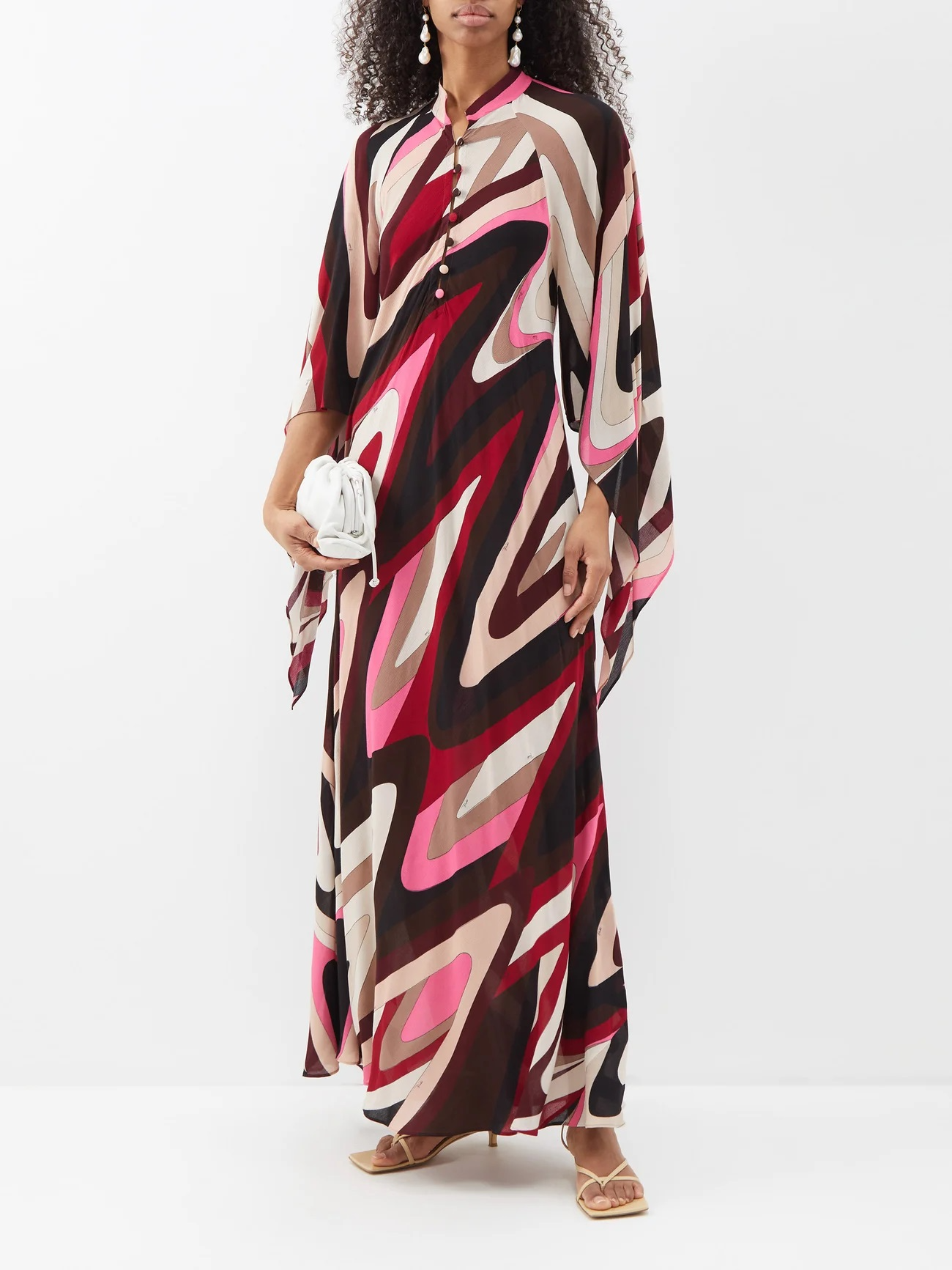 Flared Sleeves Printed Maxi Dress