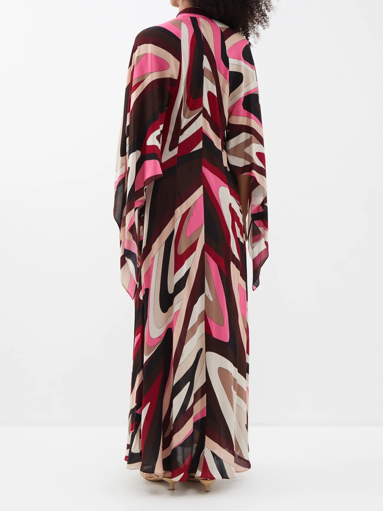 Flared Sleeves Printed Maxi Dress
