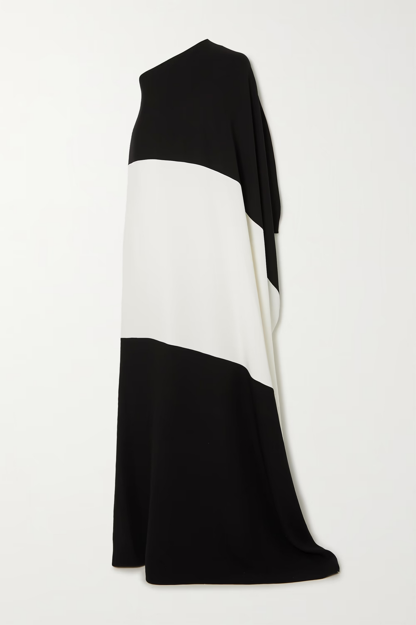 Black & White Silk One Shoulder Dress