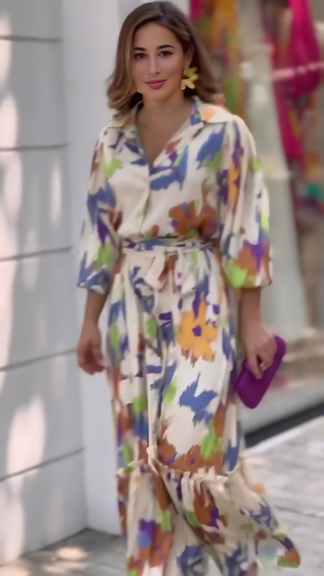 Multicoloured Easy Breezy Frill Dress