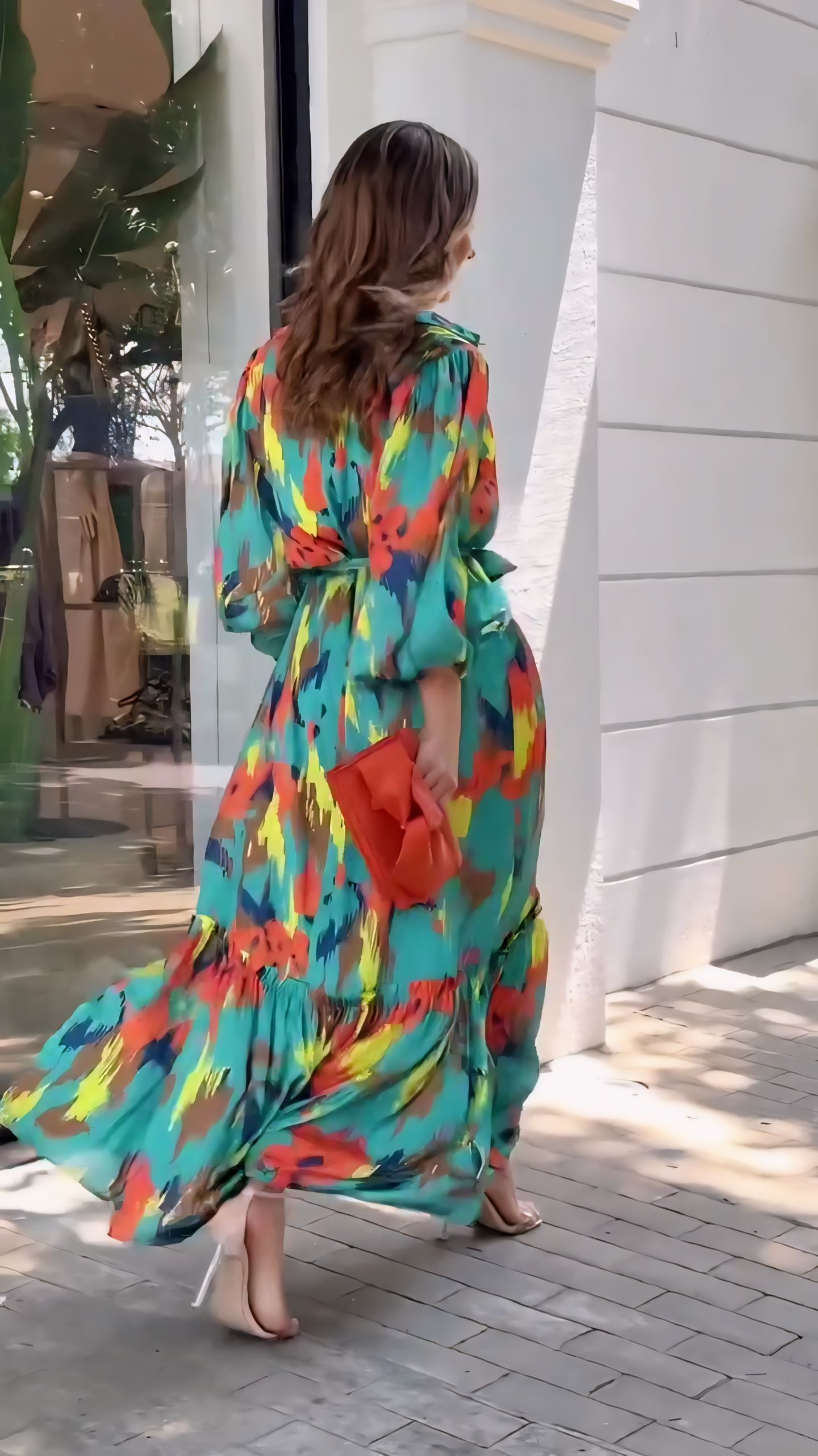Long Frill Shirt Dress