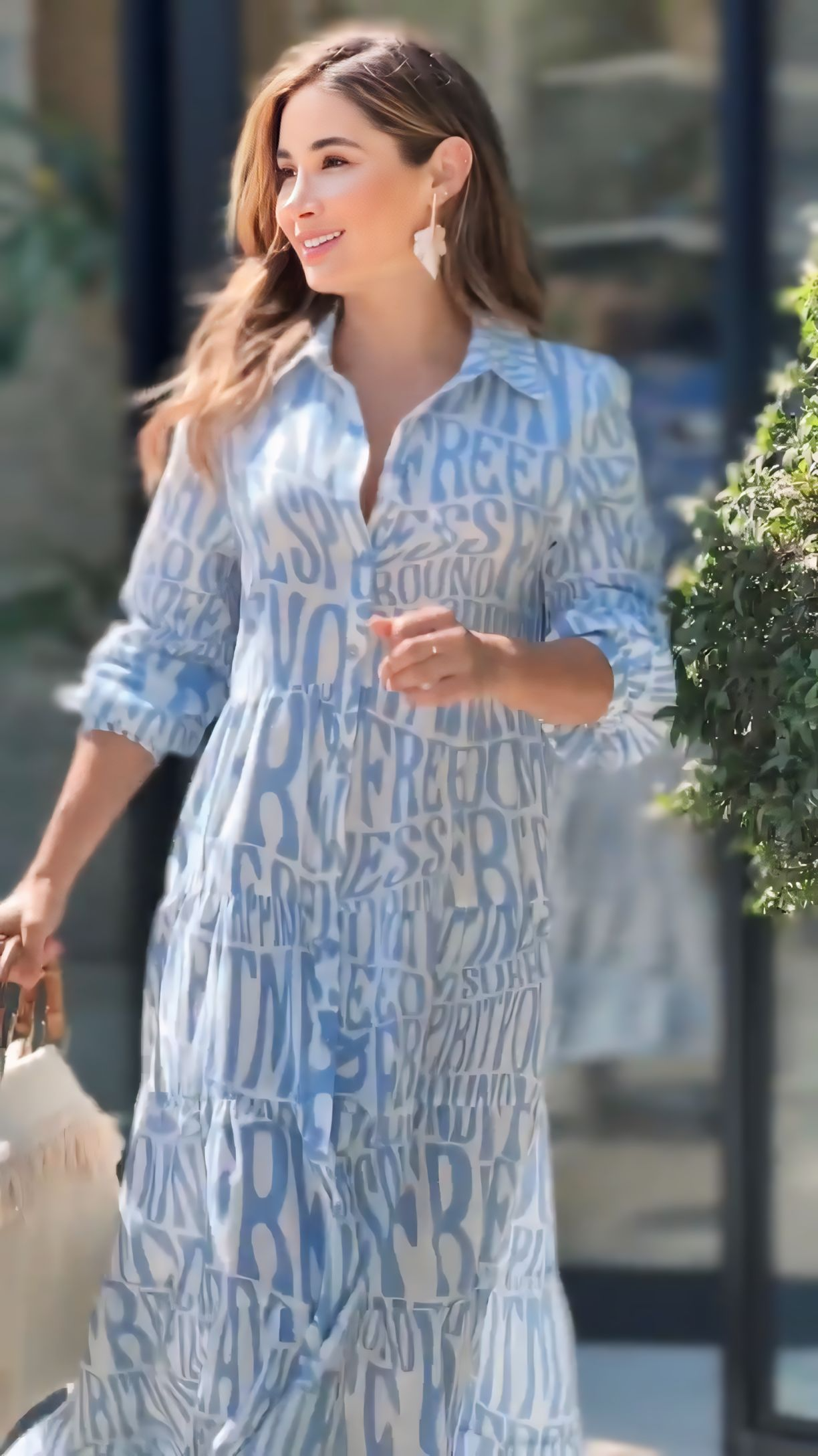 Sky Blue Alphabet Long Dress