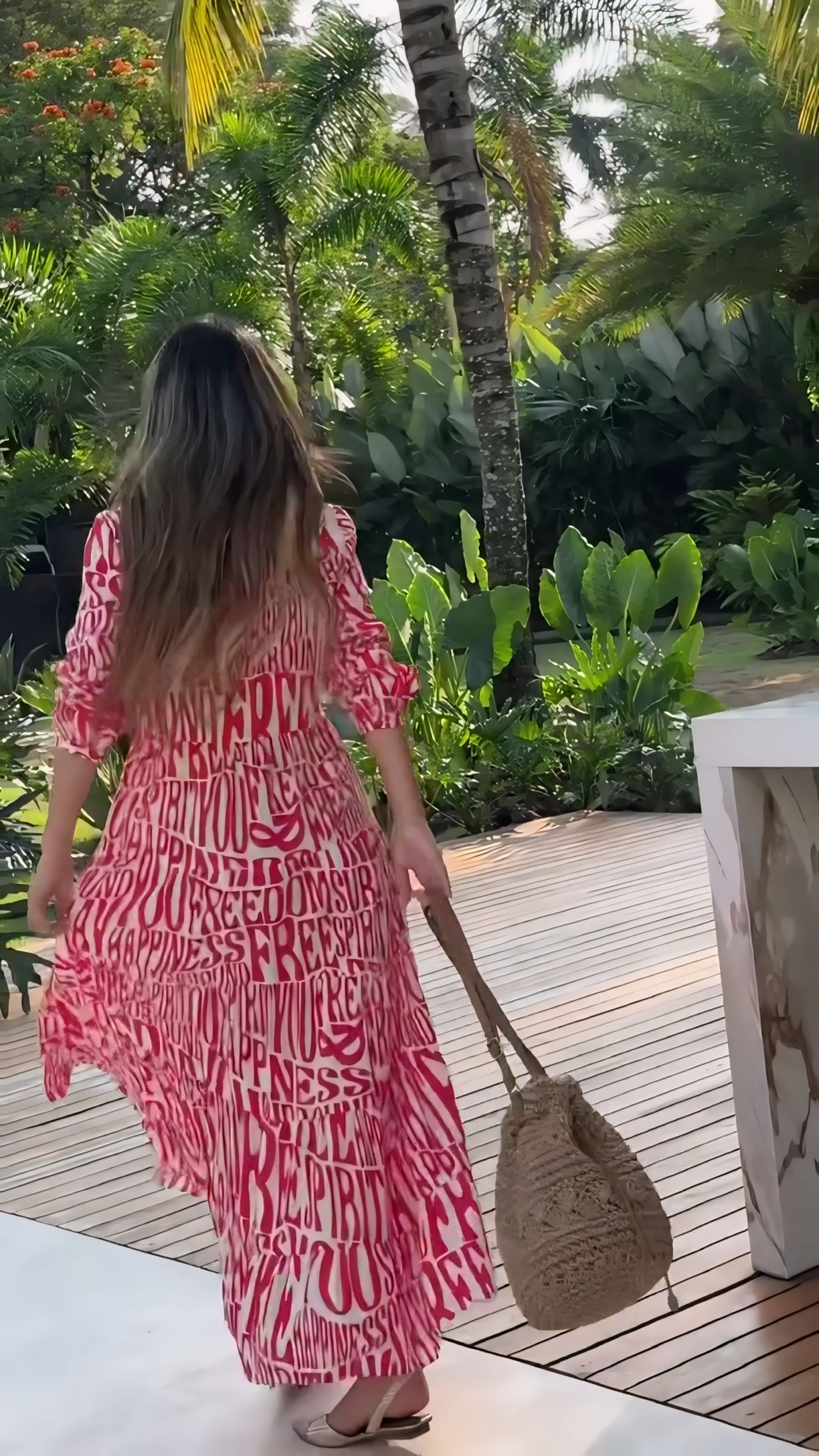 Alphabet Printed Long Flared Shirt Dress