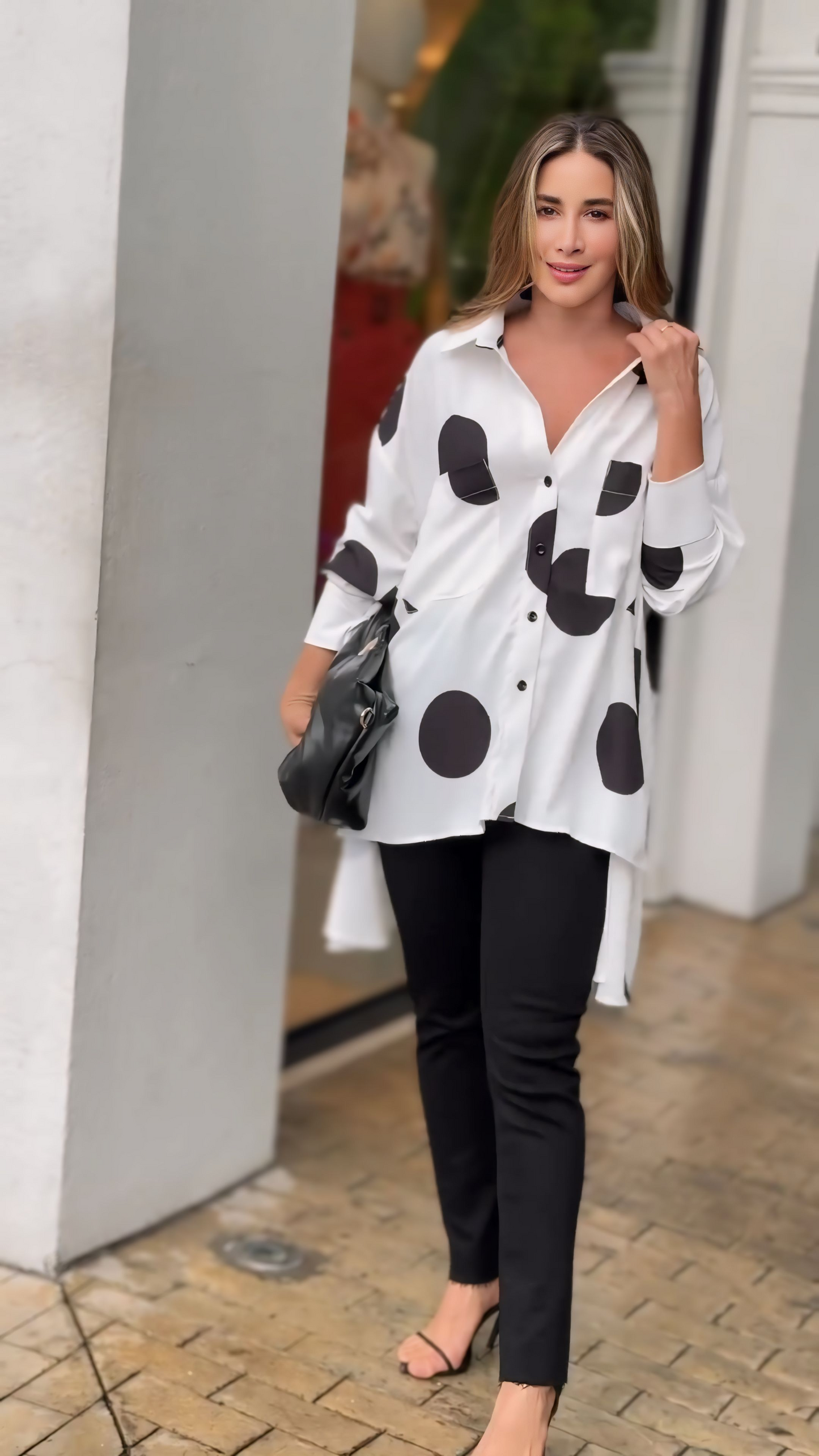 Black & White Polka Dot Shirt