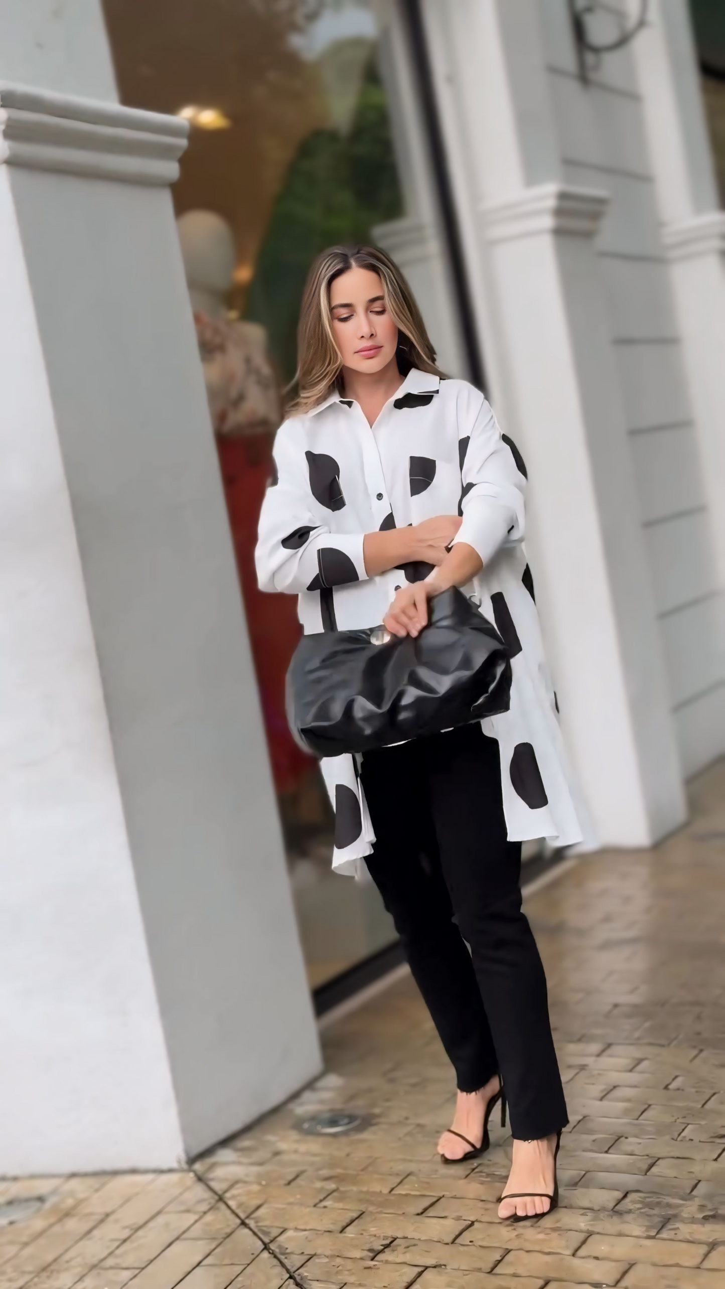 Black & White Polka Dot Shirt