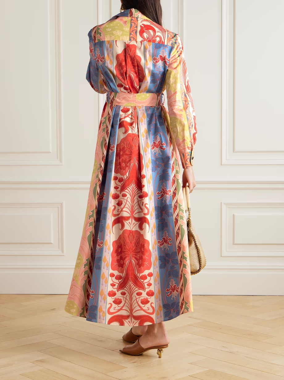 Multicoloured Shirt Dress With Front Side Slit
