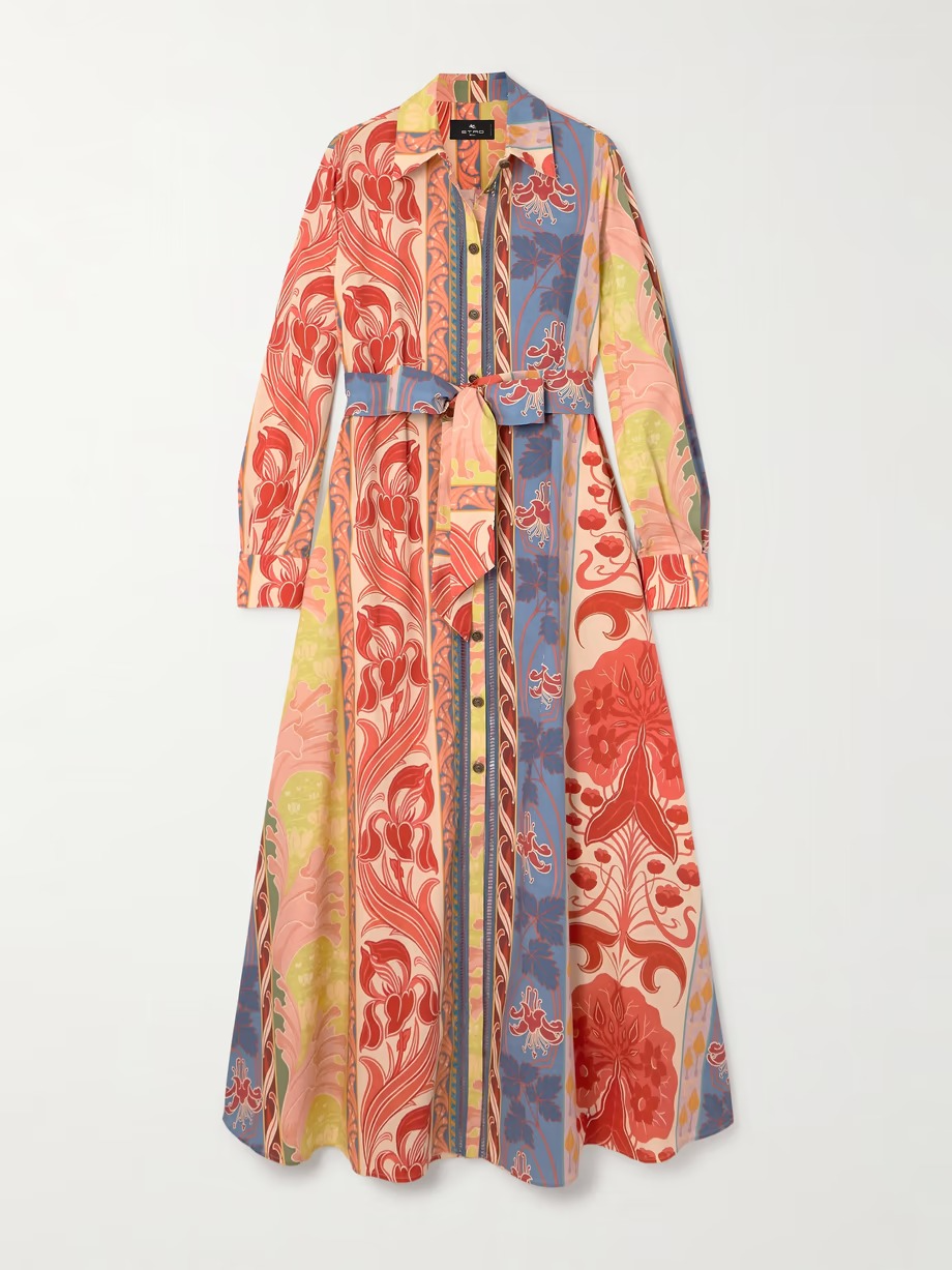 Multicoloured Shirt Dress With Front Side Slit