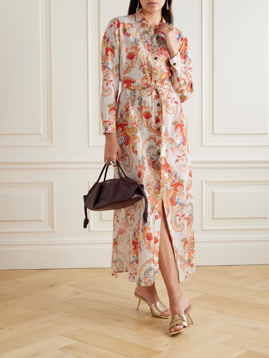 Beige Floral Printed Maxi Dress