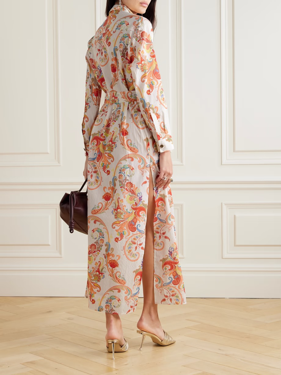 Beige Floral Printed Maxi Dress