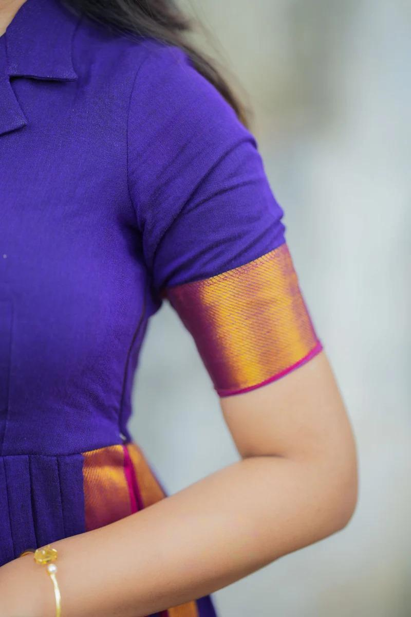 Handloom Suit Set in Purple