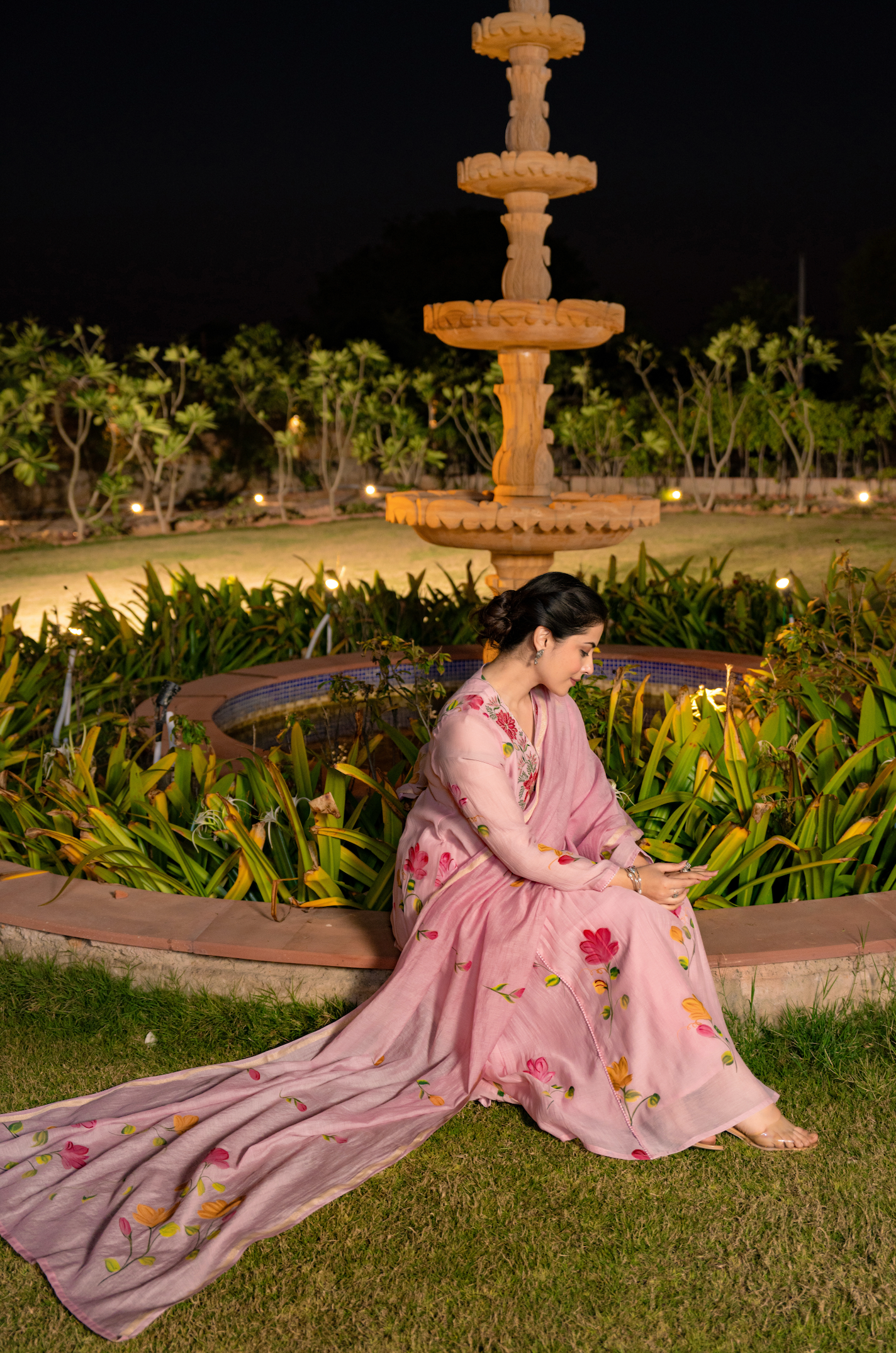 Rose Floral Chanderi Suit Set