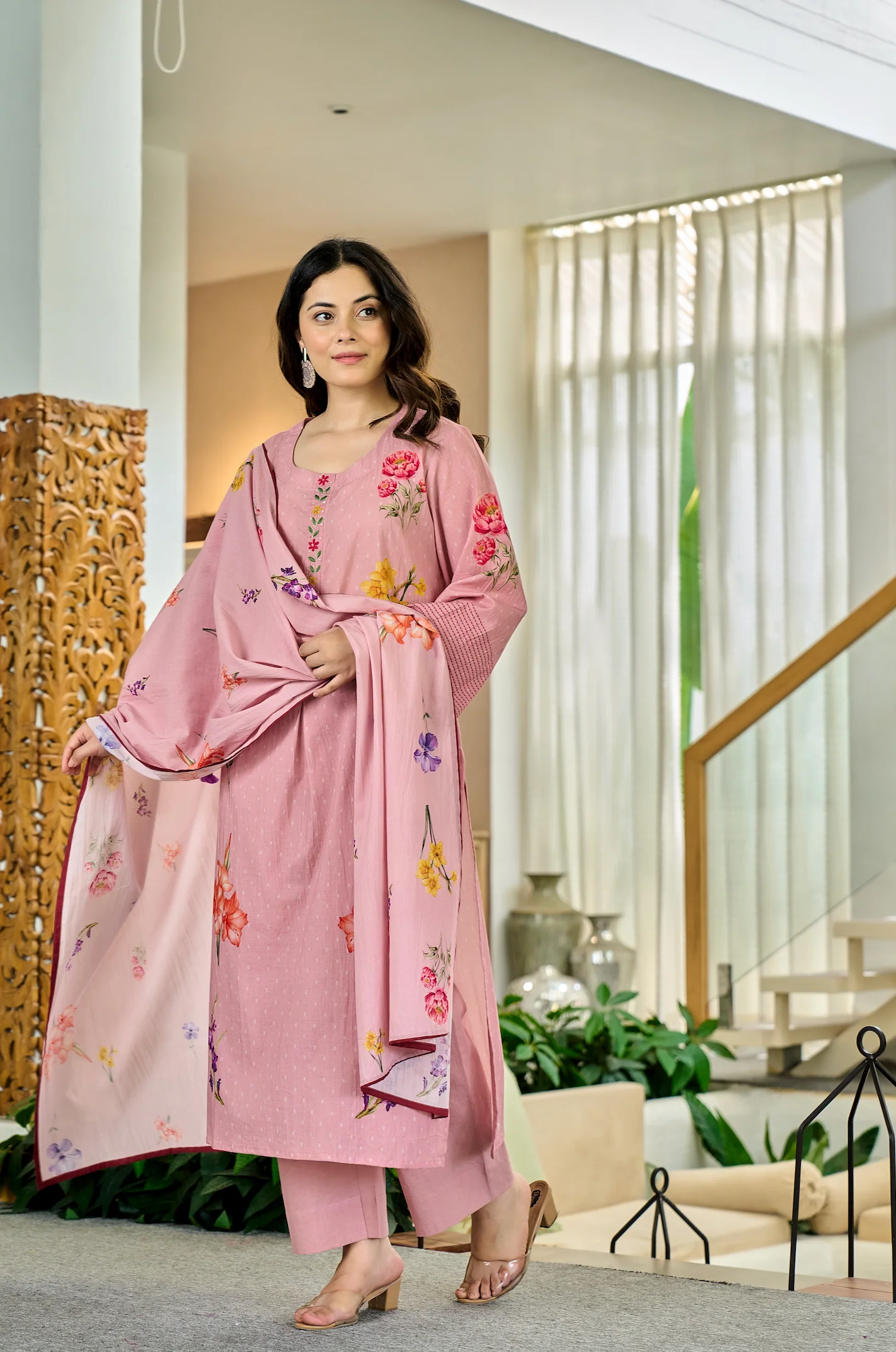 Cotton Dusty Floral Suit Set