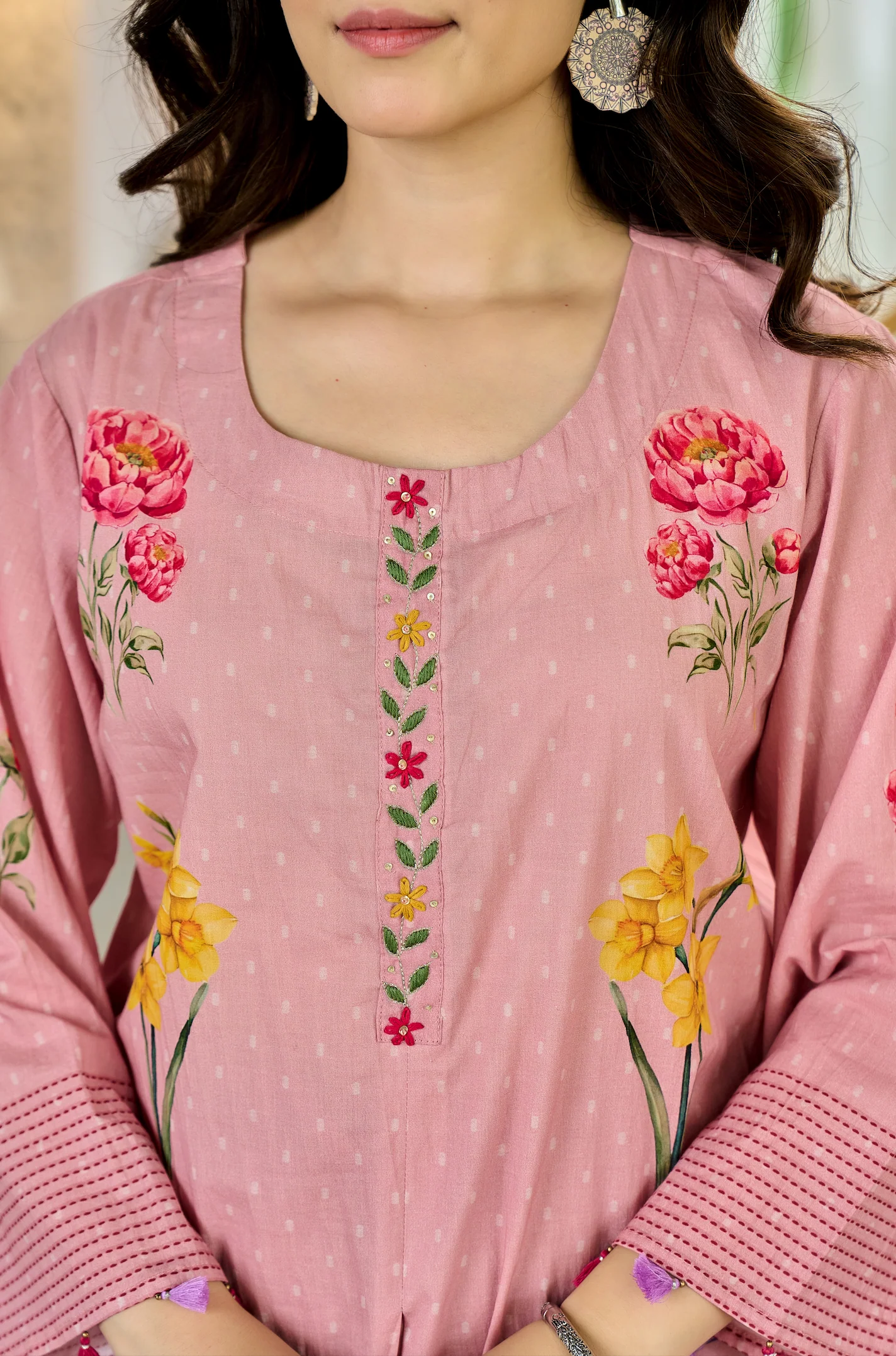 Cotton Dusty Floral Suit Set