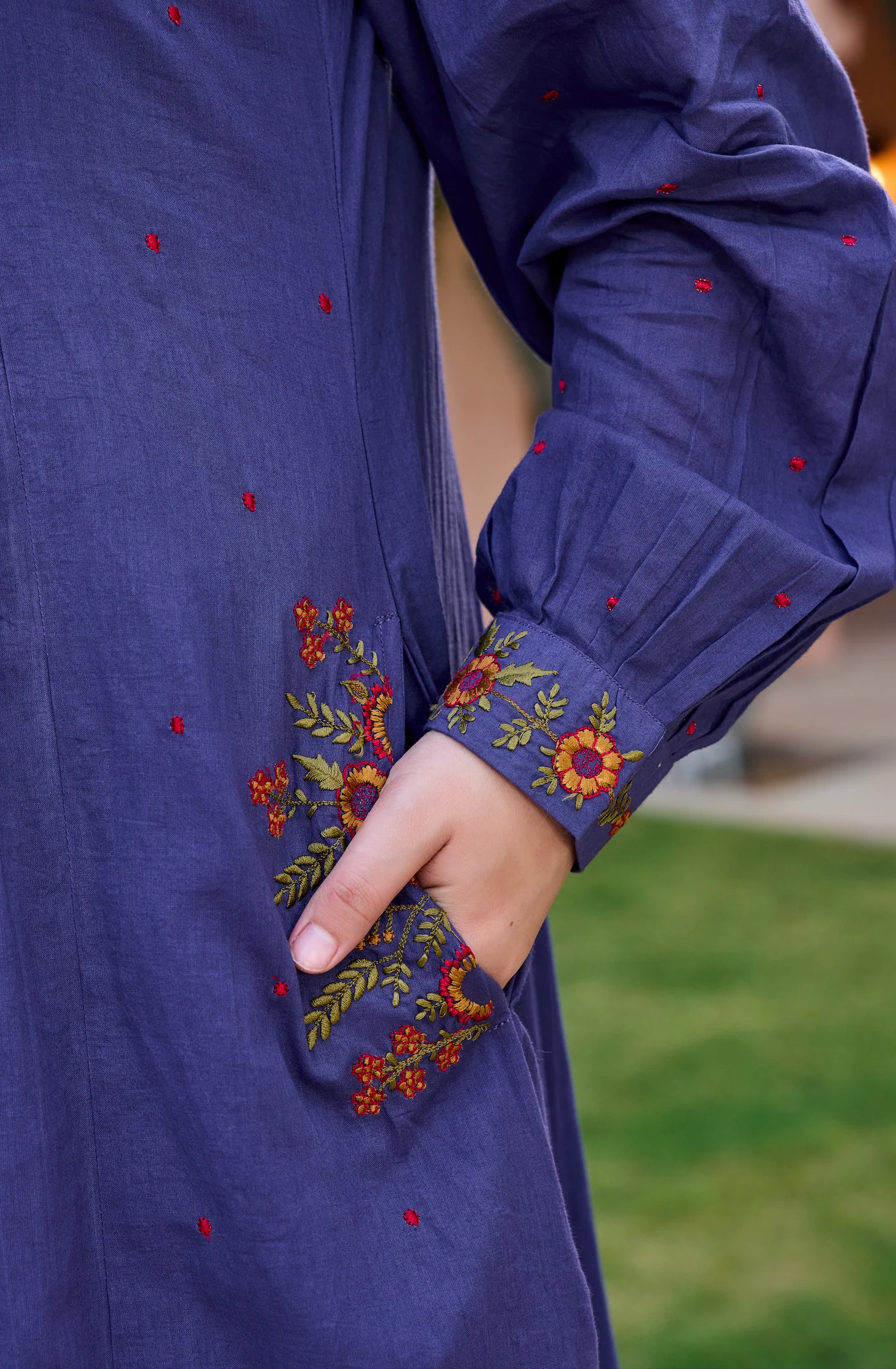 Lilac MulMul Embroidered Suit Set