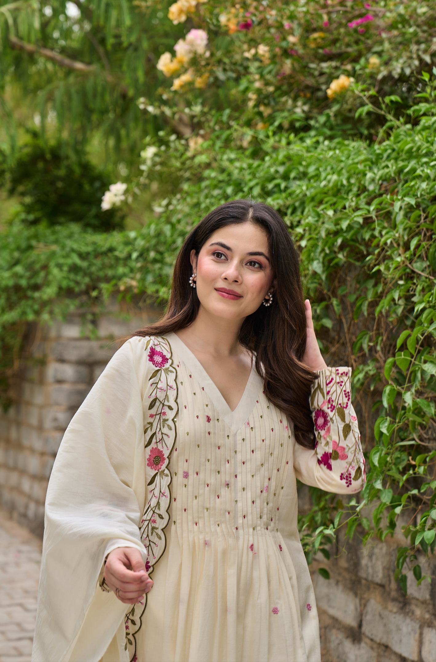 Pearl Blossom Mul Cotton Kurta Suit