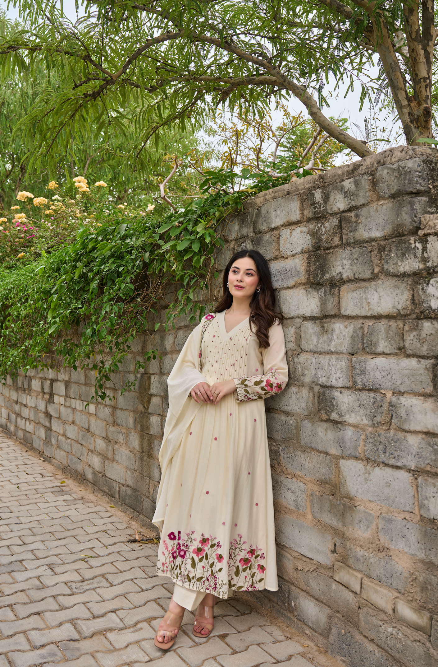 Pearl Blossom Mul Cotton Kurta Suit