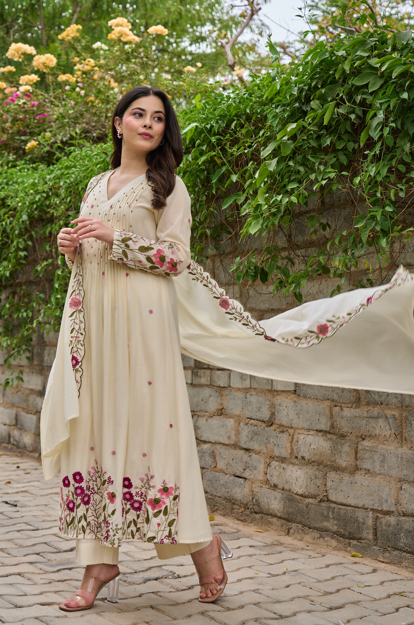 Pearl Blossom Mul Cotton Kurta Suit