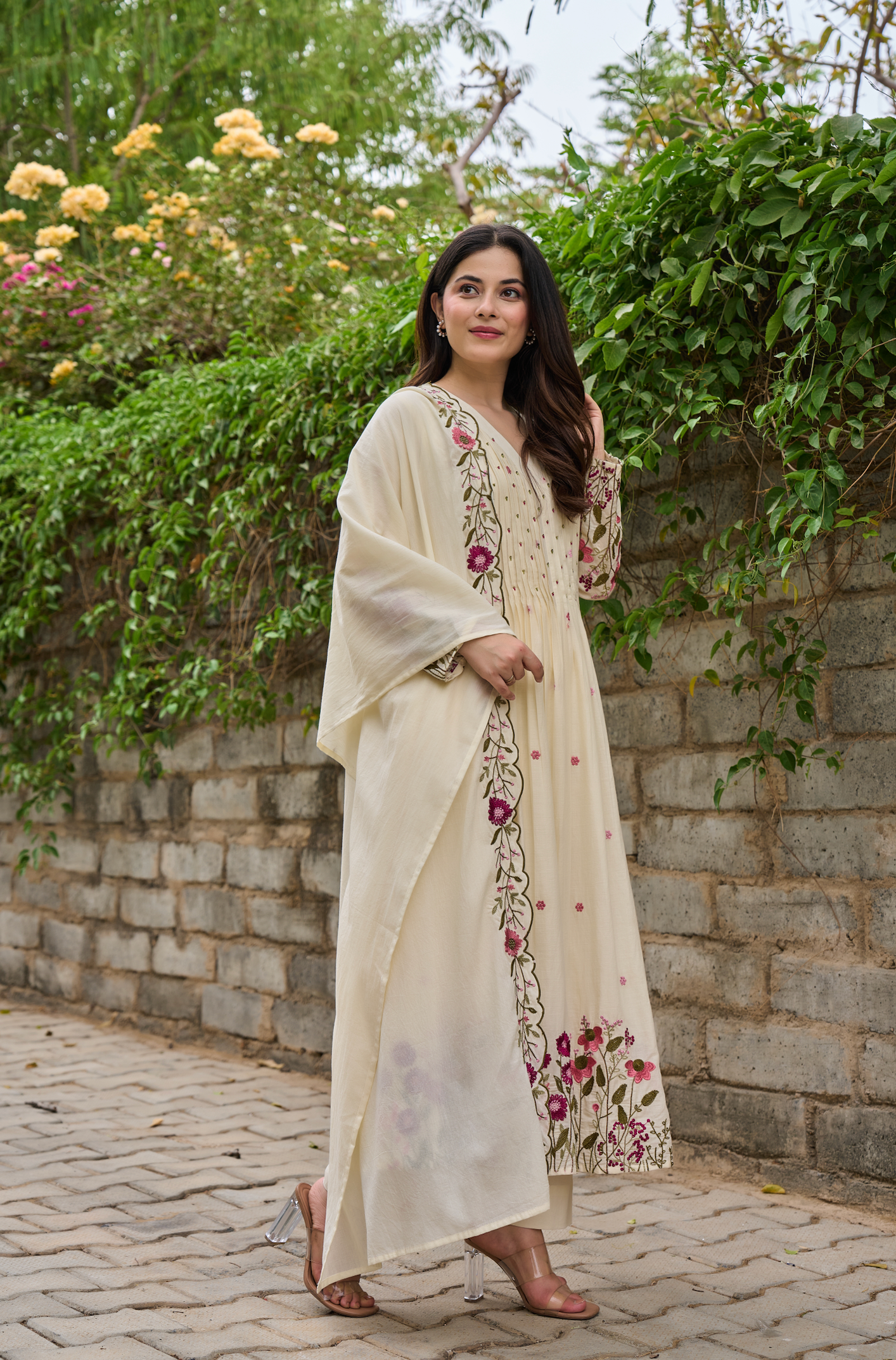 Pearl Blossom Mul Cotton Kurta Suit