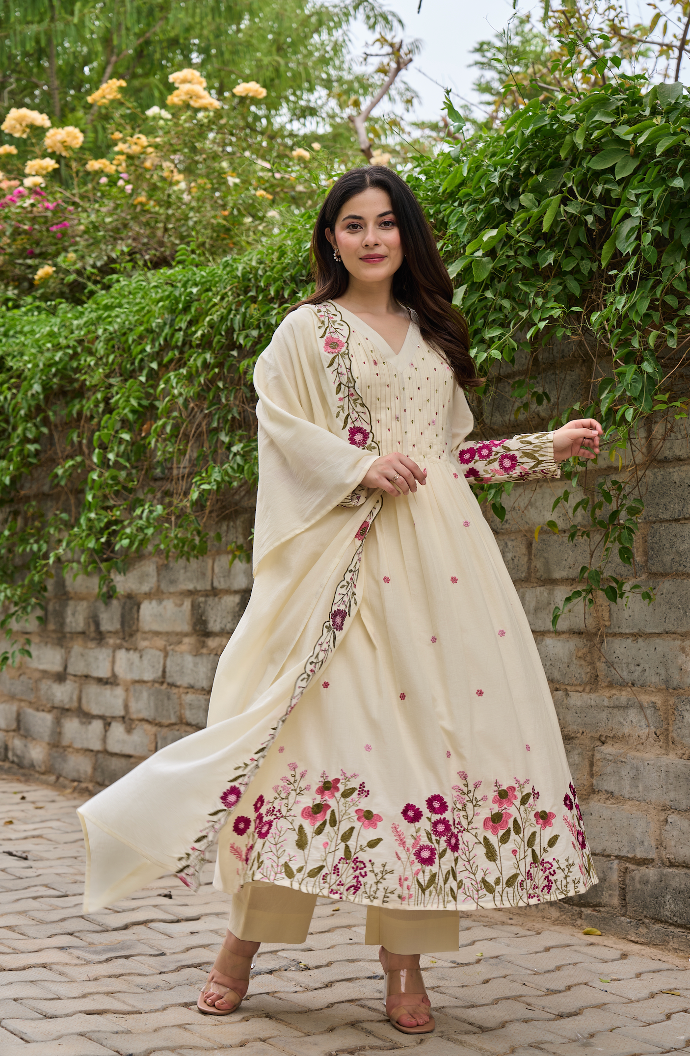 Pearl Blossom Mul Cotton Kurta Suit