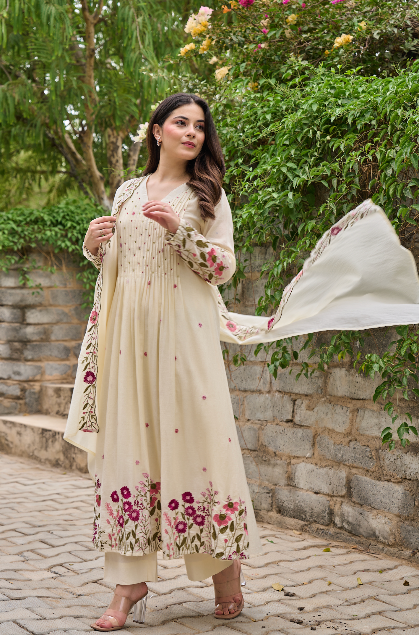 Pearl Blossom Mul Cotton Kurta Suit
