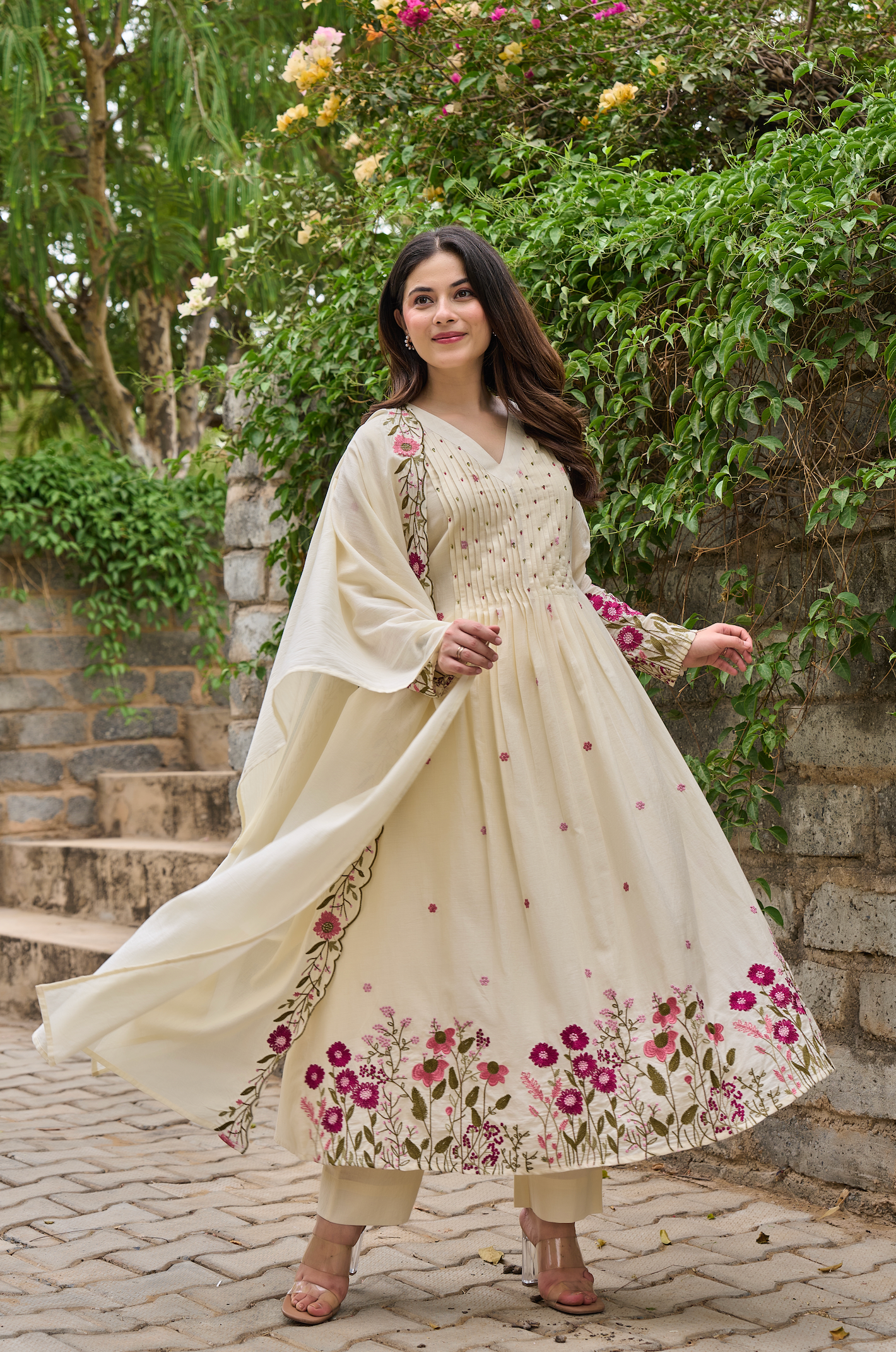 Pearl Blossom Mul Cotton Kurta Suit