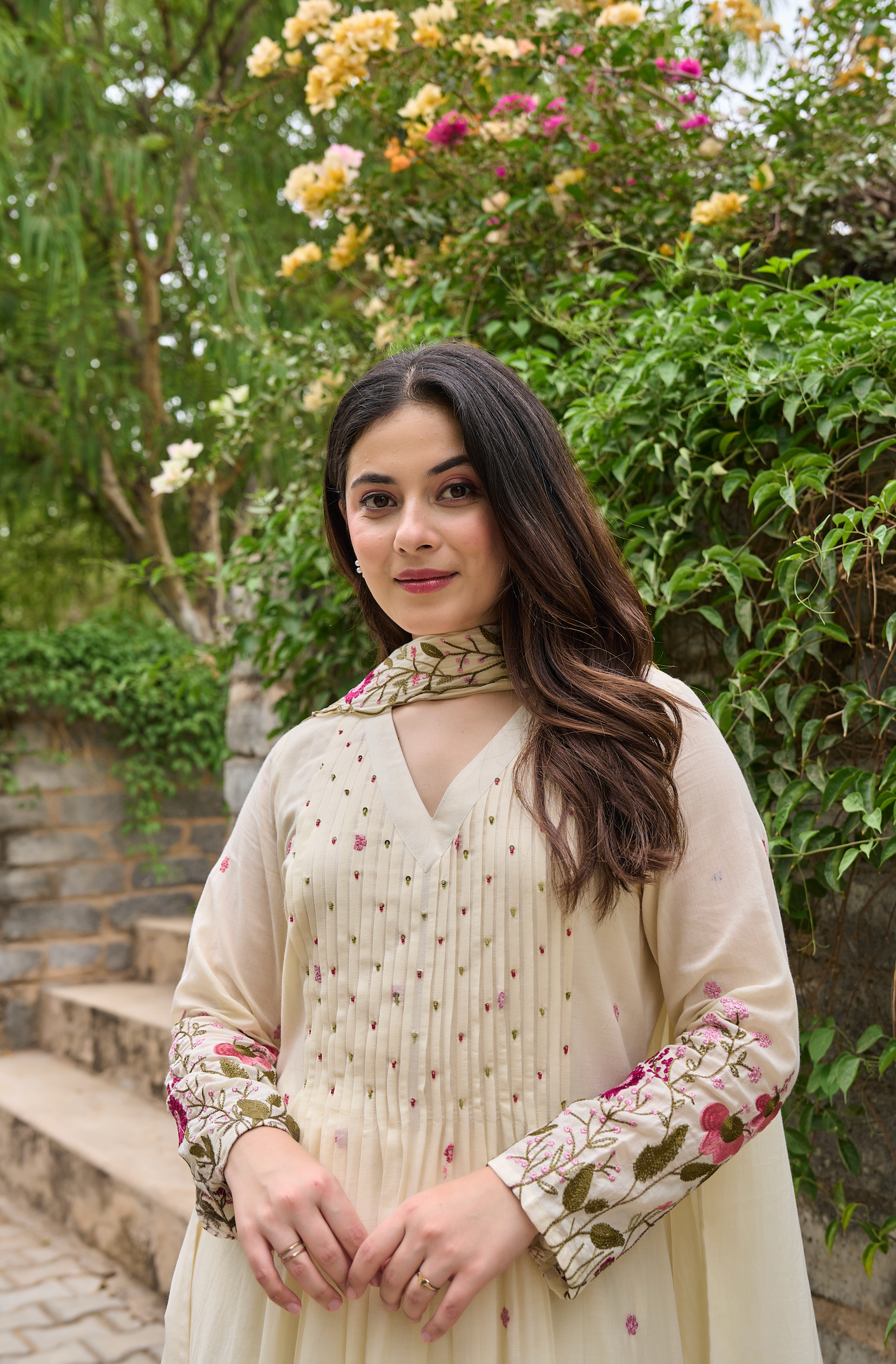 Pearl Blossom Mul Cotton Kurta Suit