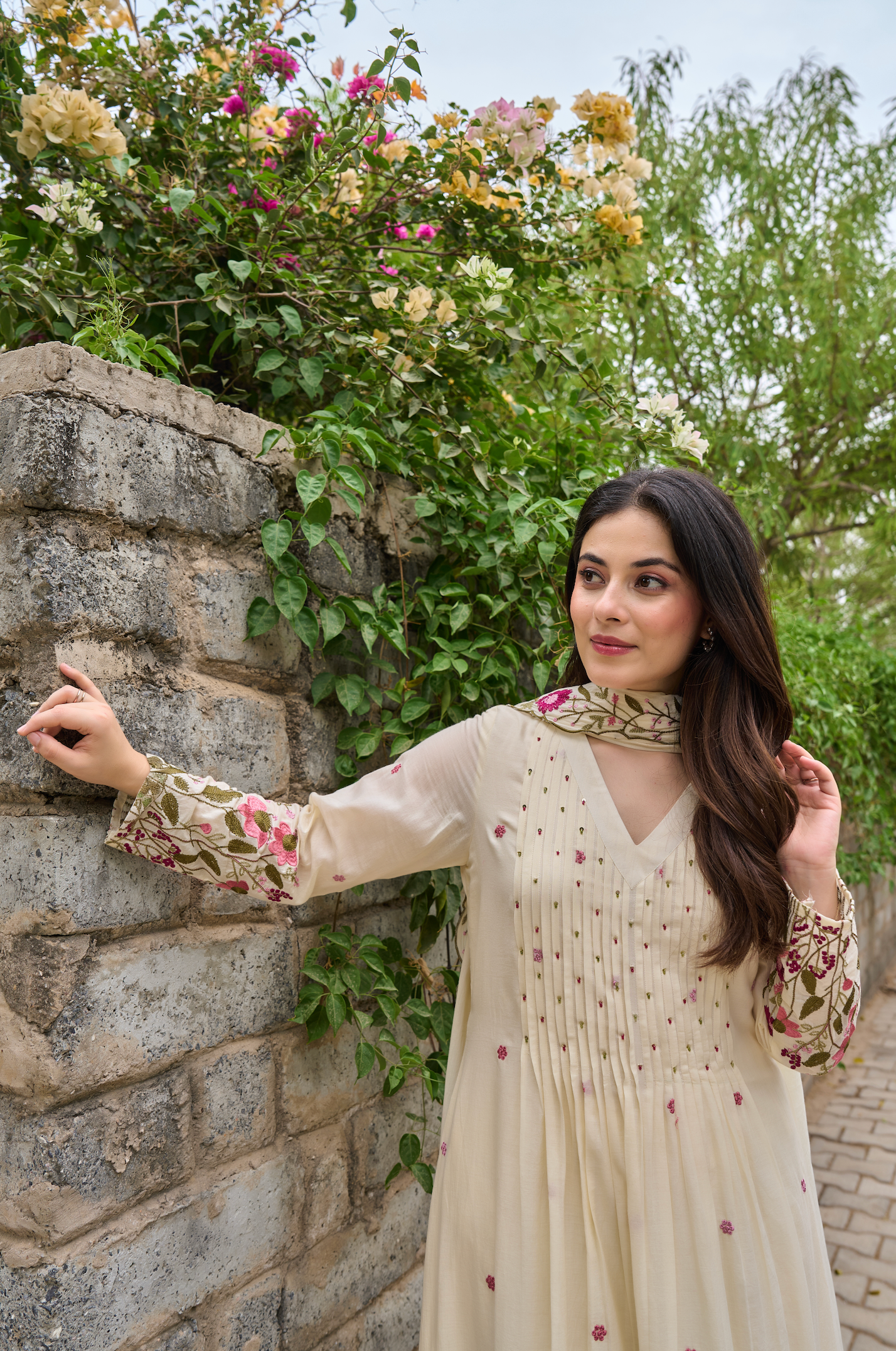 Pearl Blossom Mul Cotton Kurta Suit