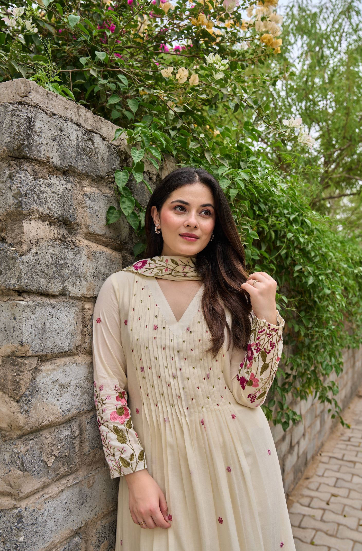 Pearl Blossom Mul Cotton Kurta Suit