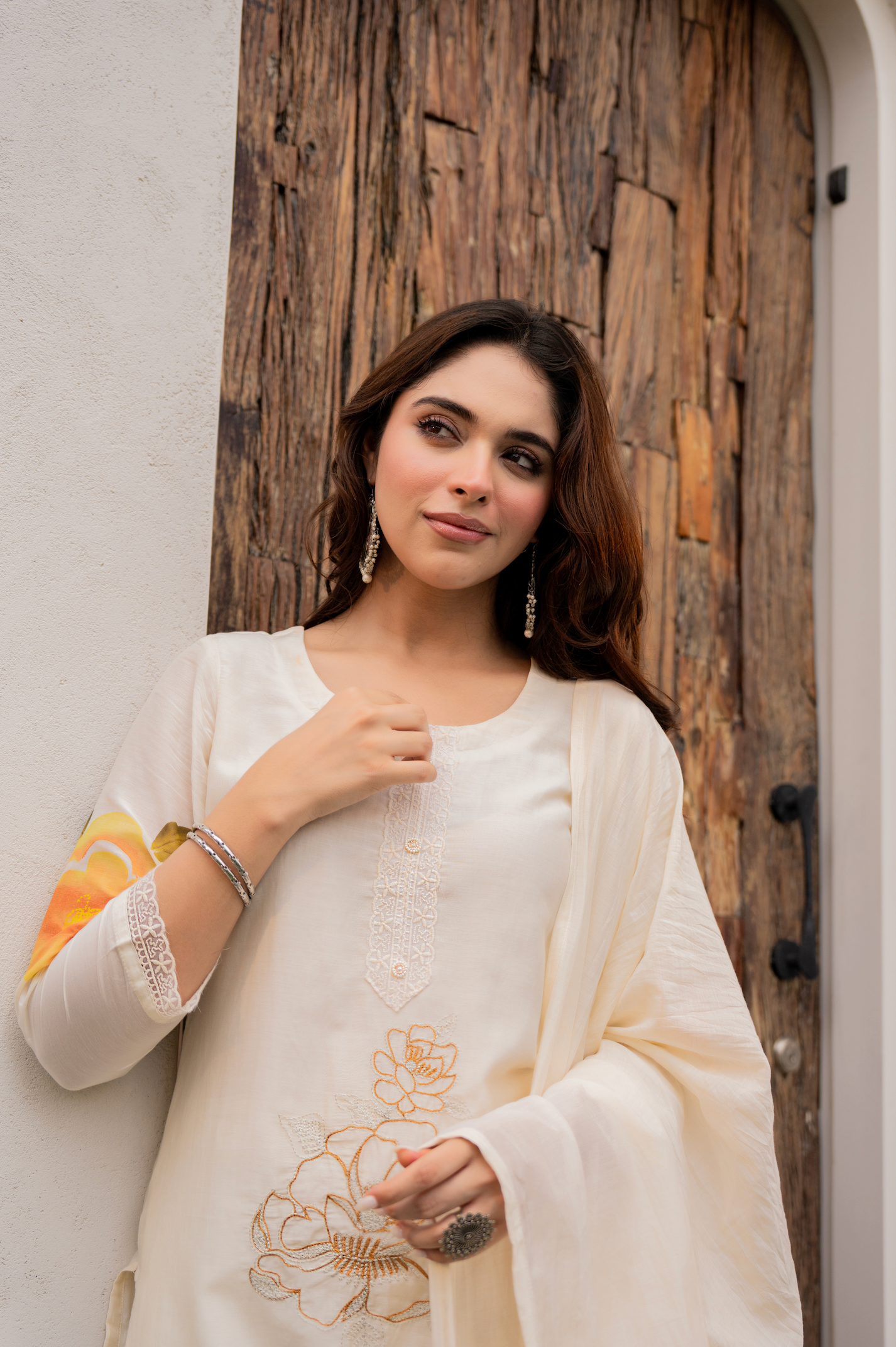 Sunlit Floral Chanderi Suit Set