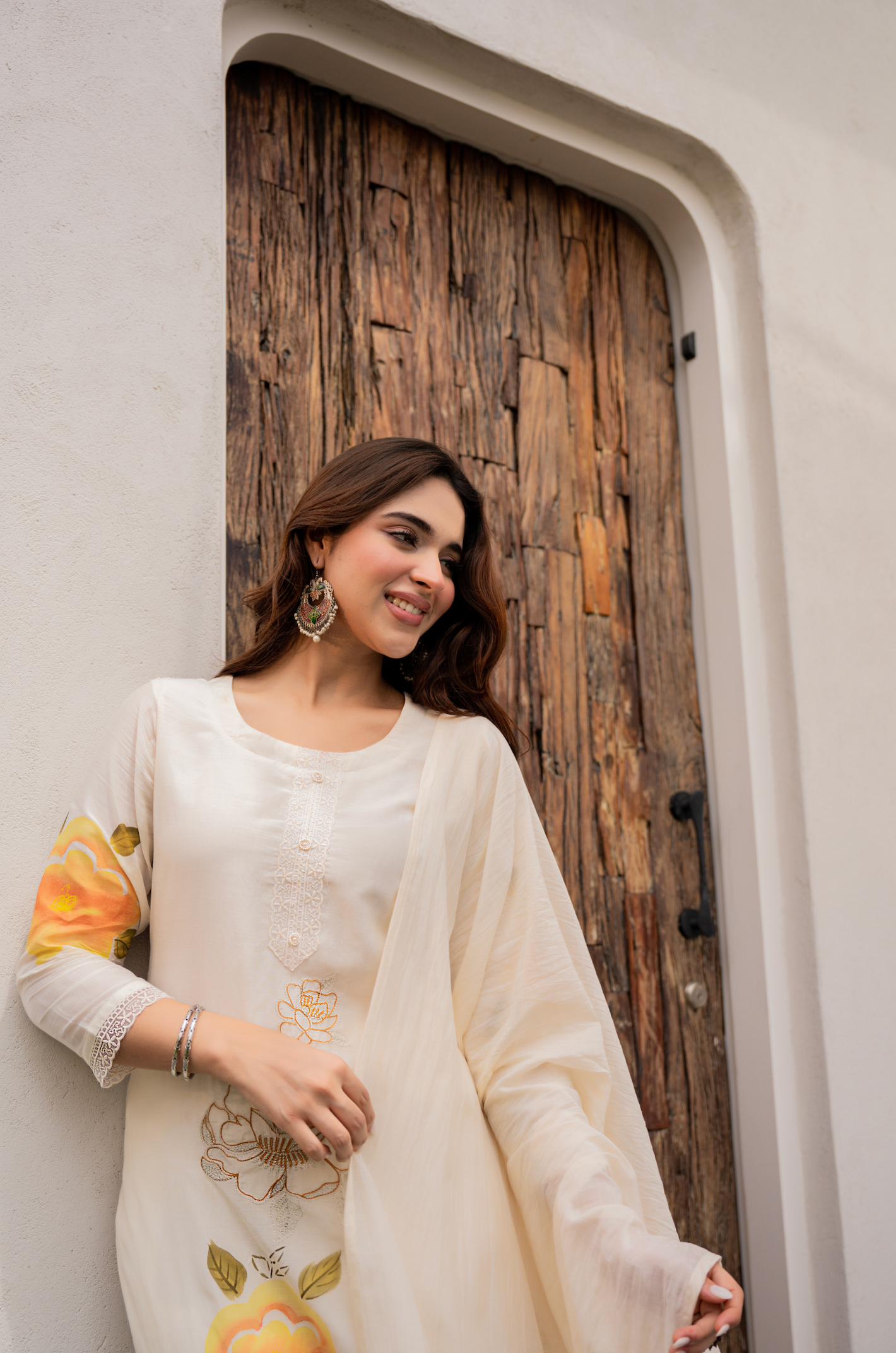 Sunlit Floral Chanderi Suit Set