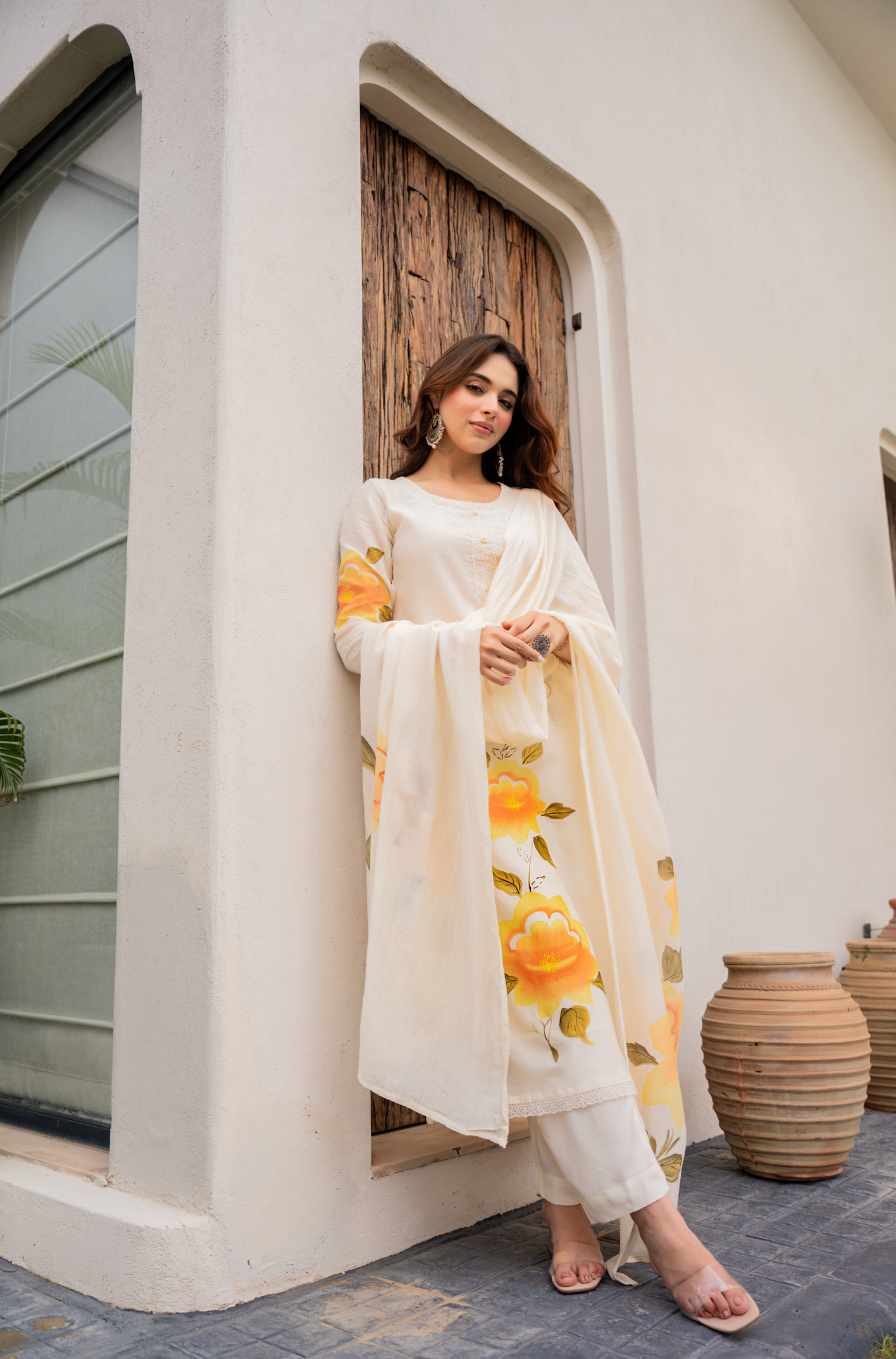 Sunlit Floral Chanderi Suit Set