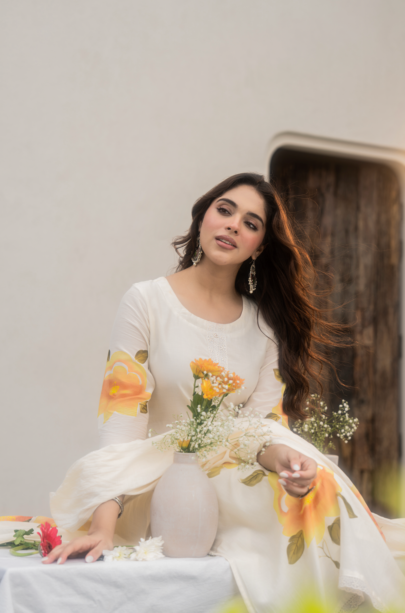 Sunlit Floral Chanderi Suit Set
