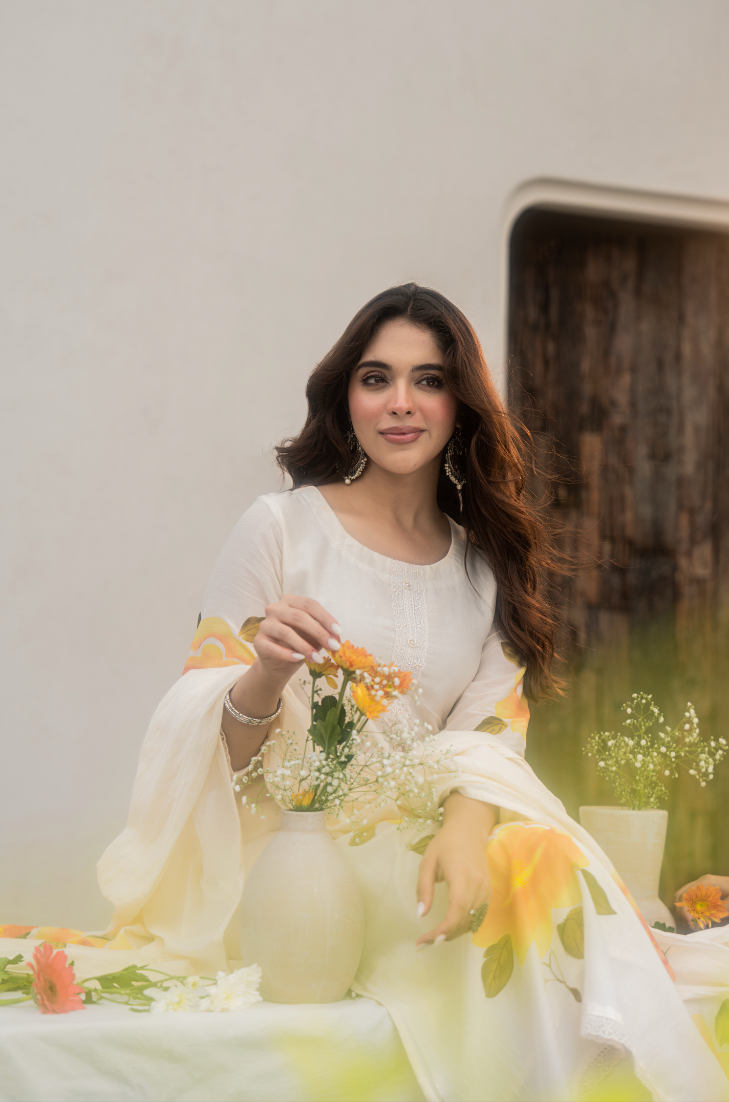 Sunlit Floral Chanderi Suit Set