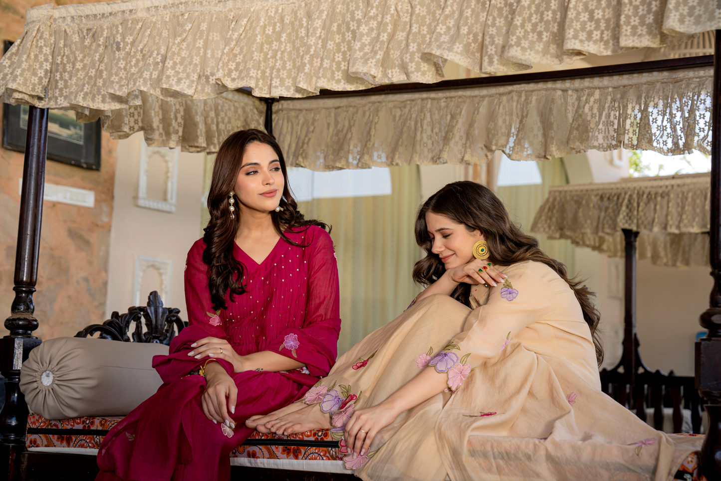 Rani Rose Chanderi Embroidered Suit Set