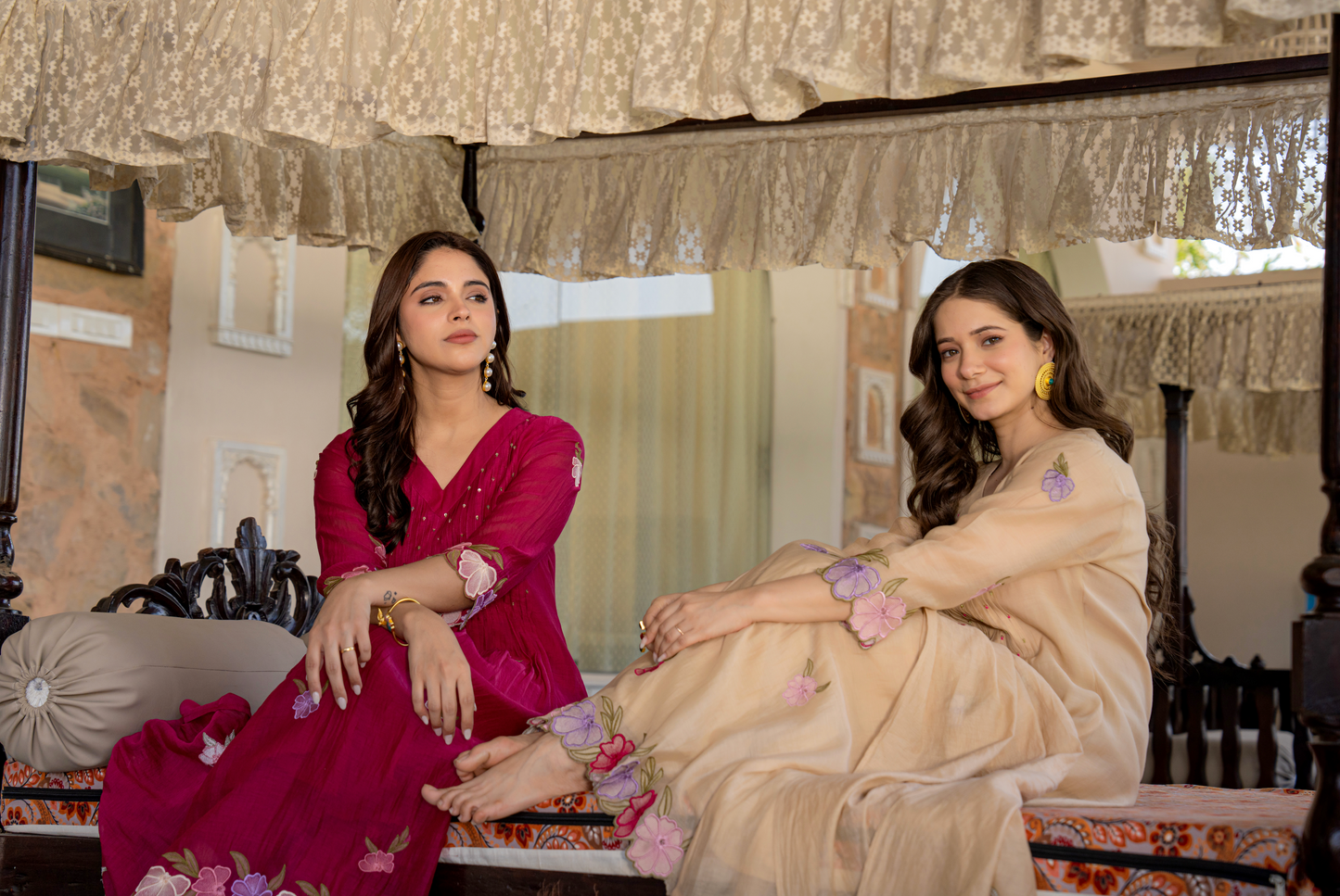 Rani Rose Chanderi Embroidered Suit Set