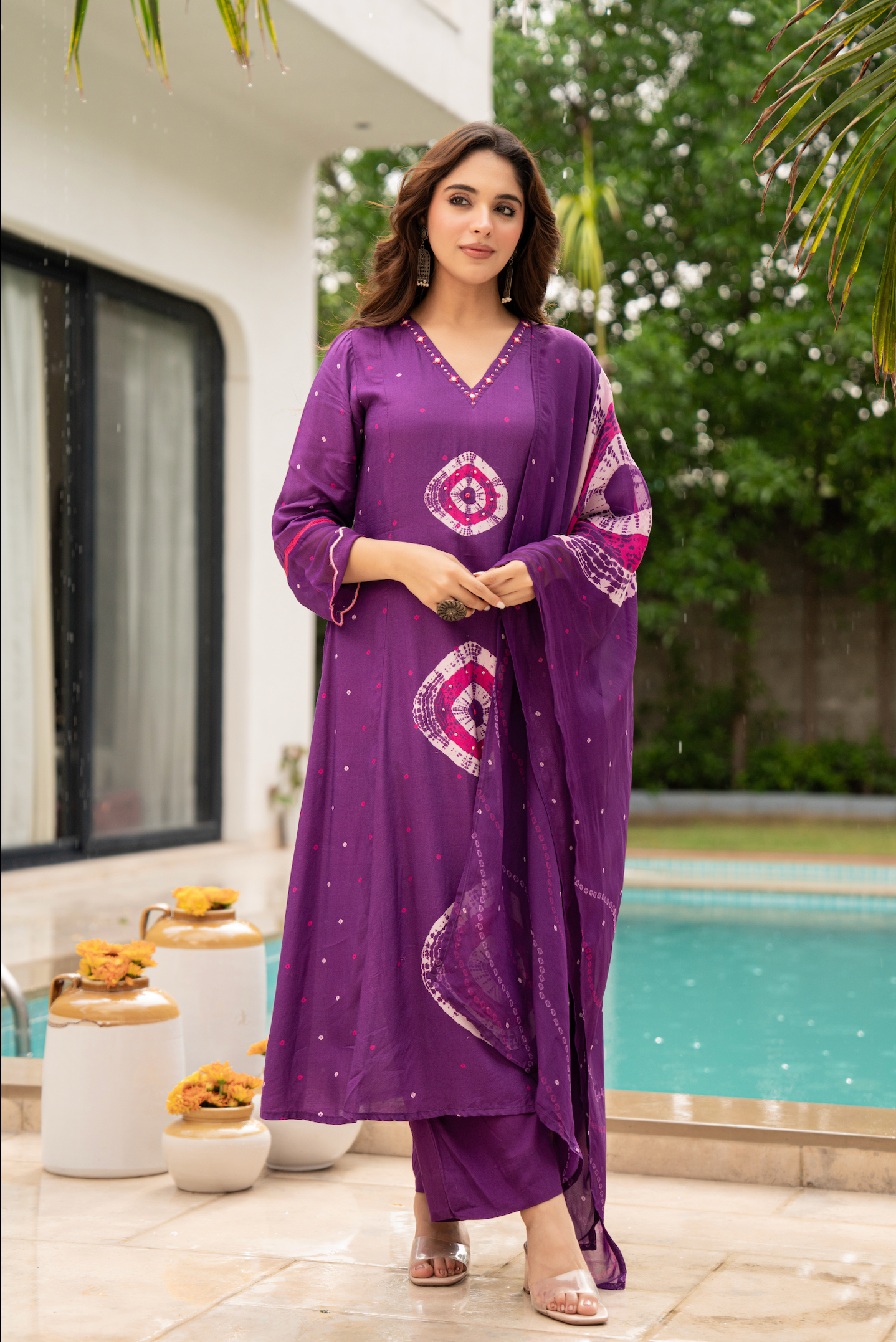 Deep Plum Muslin Suit Set