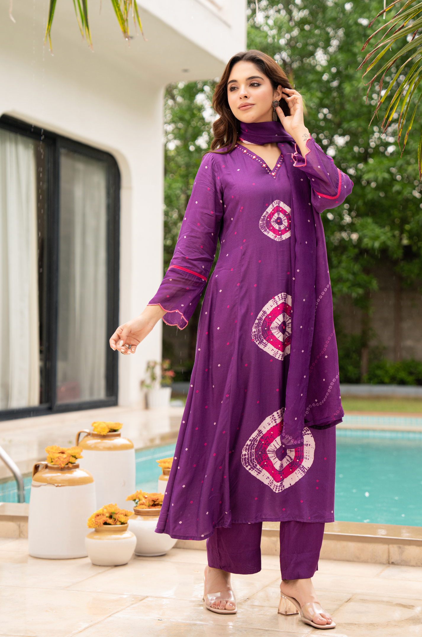 Deep Plum Muslin Suit Set