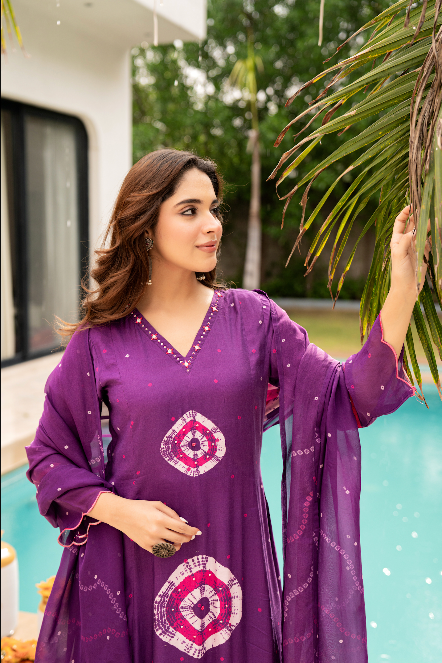 Deep Plum Muslin Suit Set